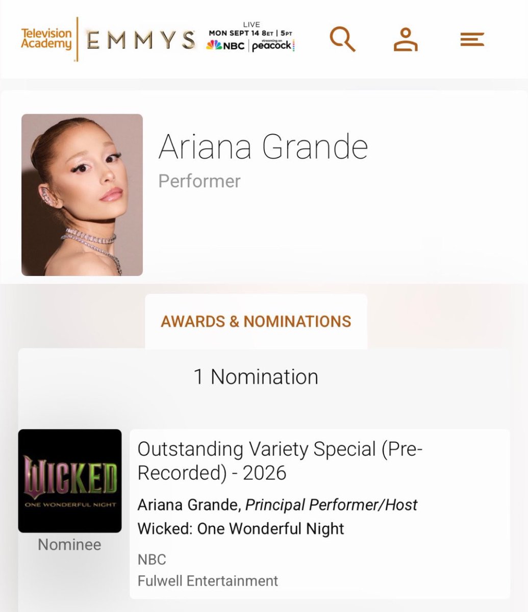 efboy2k's tweet photo. Ariana is an Emmy Nominee!!! Omg congrats to our Good Witch 🥹🥹🥹🥹 https://t.co/DKPCtlV3kd
