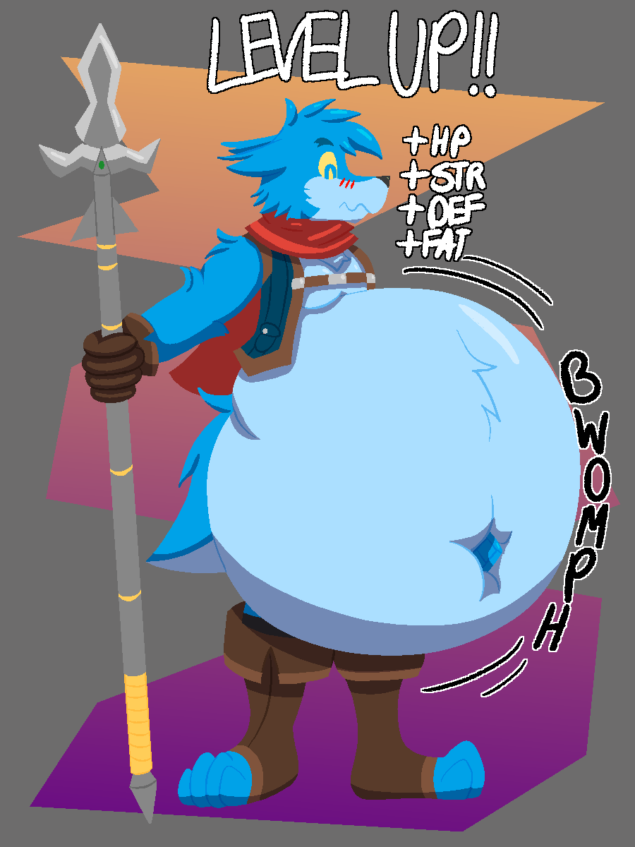 AugustWolfy's tweet photo. In my current playthrough of Dragon Quest 3 remake, I made some party members based on my friend's inputs.

With Dragovian15 serving as our warrior of the party, though it looks like with every level up, he gets wider!  Probably because he kept eating the enemies~

#impliedvore https://t.co/4OfSy42UL3