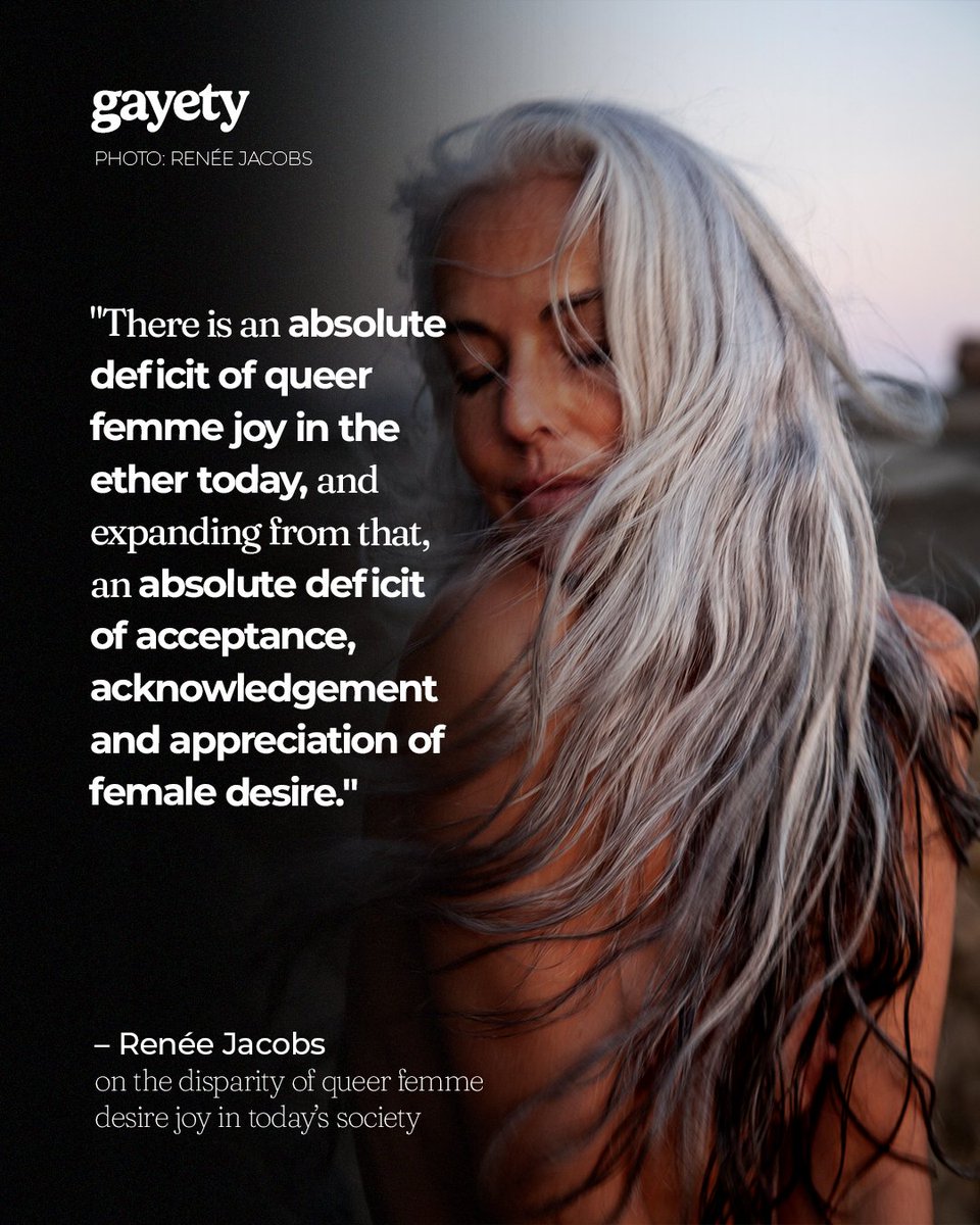 gayety's tweet photo. What does queer joy look like when it's centered instead of sidelined?

Photographer and former civil rights litigator Renée Jacobs is using her new photo book, 'Dreams from America,' to celebrate femme-femme love, challenge the idea of the 'male gaze,' and preserve the kind of LGBTQ+ representation she says still doesn't exist nearly enough.

🔗⁠: https://t.co/rfgK56EEhH