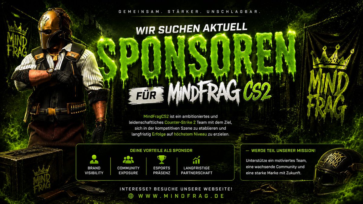 MindFragCS2's tweet photo. ⚡@MindFragCS2 sucht #Sponsoren! 

Gemeinsam bauen wir eine starke Marke und eine erfolgreiche Esports-Zukunft auf.

#CounterStrike #Germany #DE #eSport https://t.co/5FdMc8aAqZ