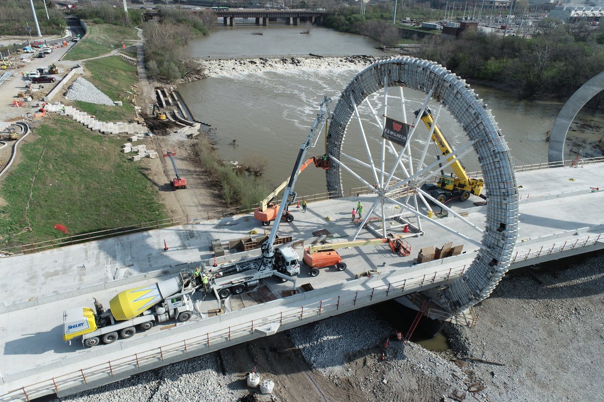 The new bridge over the White River, referred to during