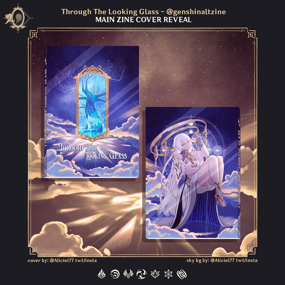 genshinaltzine's tweet photo. « Through The Looking Glass »

【Zine Cover Reveal】

With pre-orders approaching, let's admire our majestic cover by our page artist @Aliciel77, with the front featuring a reflected image of Irminsul and the back a dazzling depiction of Istaroth.

#GenshinImpact #genshinaltzine https://t.co/pobEs4LEas