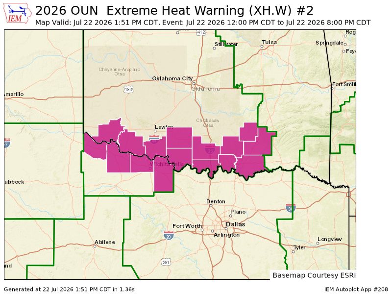 HardemanWx's tweet photo. Extreme Heat Warning until 8pm today, 7-22-26 for Hardeman county. 
Take frequent breaks and drink plenty of fluids. https://t.co/qXtTp7tIeh