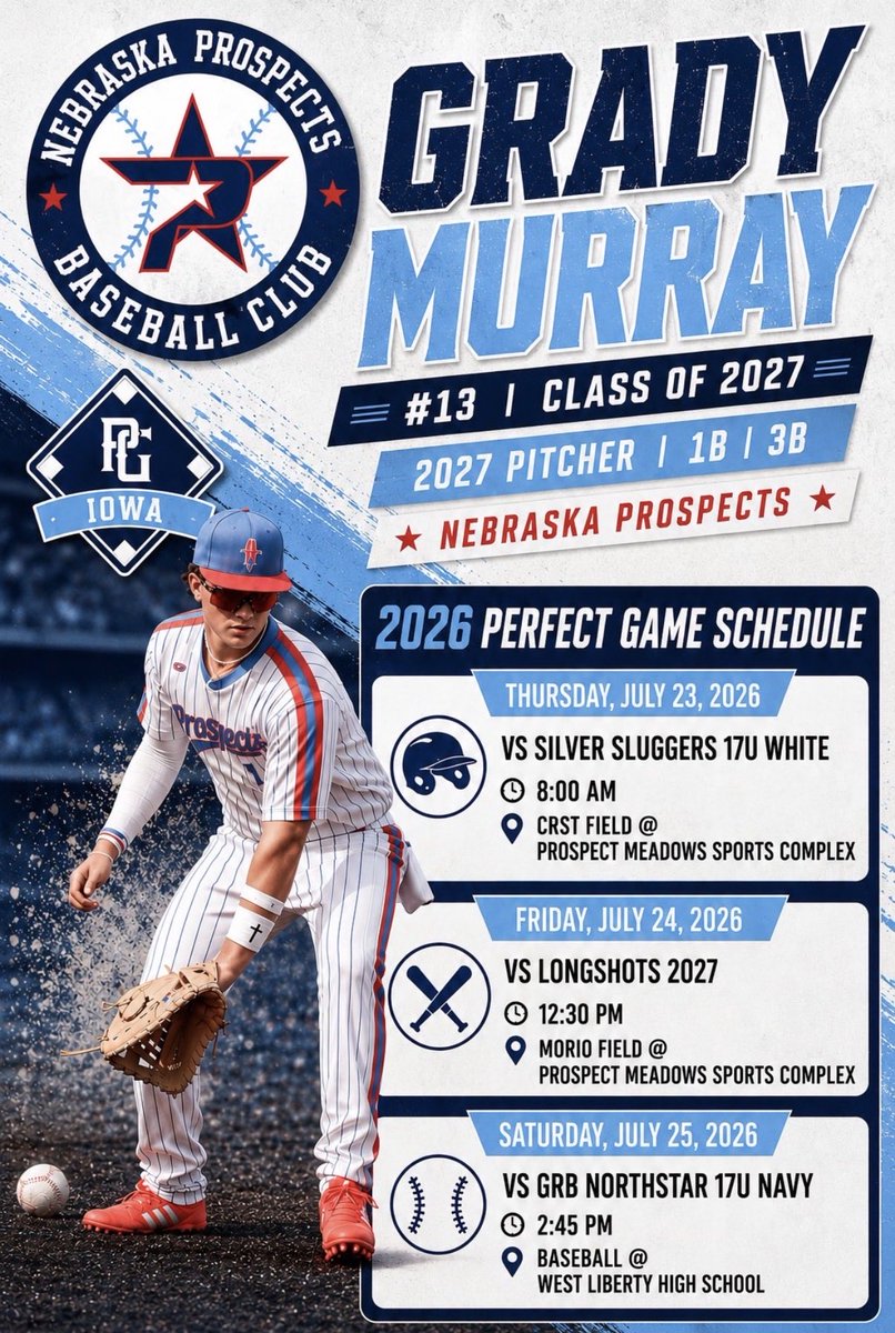 GMurray2027's tweet photo. Schedule for my last tournament of the year. Iowa PG 17u Battle for the midwest.
@Prospects_NE @hoseybaseball @SamWiese4 @Bargo03
#uncommitted #twoway #baseballrecruiting #divisionone https://t.co/fWzKdpGfTM