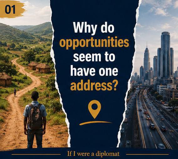 michaelniinoye's tweet photo. Why do opportunities seem to have one address?
Perhaps the real challenge isn't rural-urban migration.
Perhaps it's the unequal distribution of opportunity. https://t.co/5VgS3UoIzC