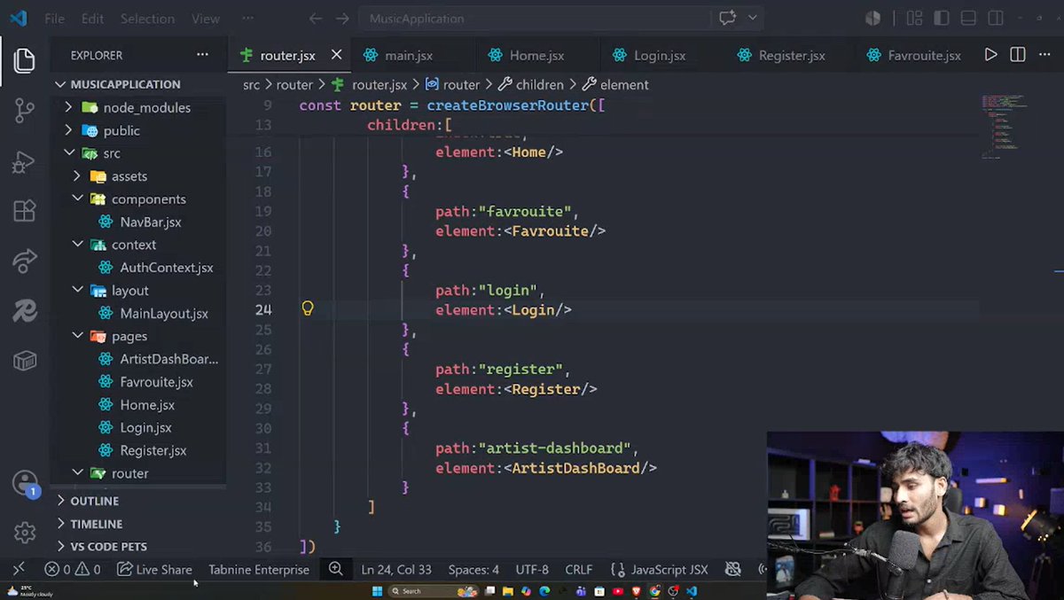 ShanBhat3's tweet photo. 🚀 React Practice – Day 2

Built the foundation of a Music App today. 🎵

✅ Completed the UI &amp; layouts
✅ Structured the components
✅ Implemented the initial sign-up logic
#React #JavaScript #BuildInPublic #100DaysOfCode #WebDevelopment #Sheryians @sheryians_ https://t.co/34BUtImCDo