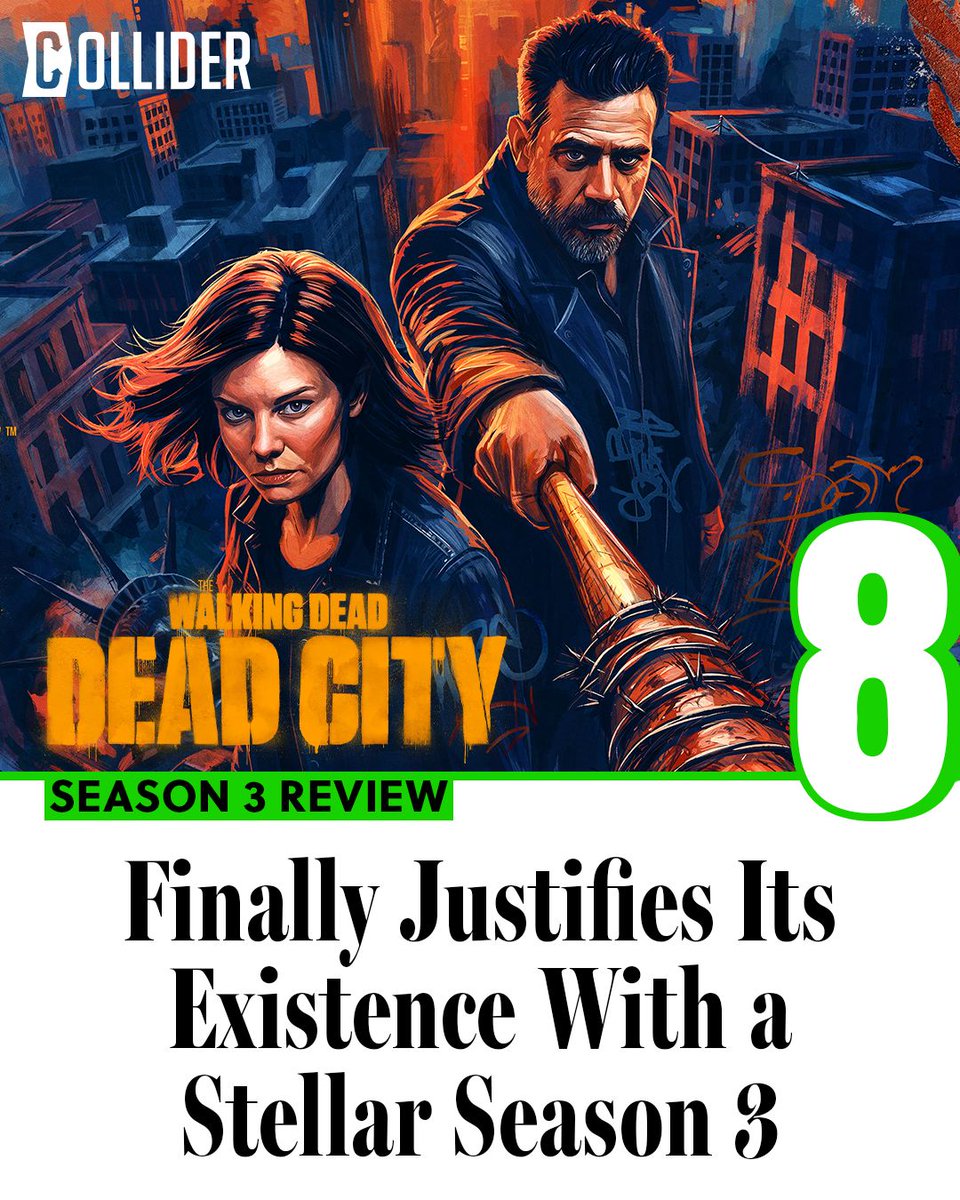 Collider's tweet photo. The Walking Dead: Dead City is finally back on track.

After a divisive second season, Season 3 delivers the franchise's strongest outing in years, bringing Maggie and Negan's uneasy alliance back into the spotlight with higher stakes, sharper storytelling, and the best season of any Walking Dead spin-off yet.

🔗 Read our review: https://t.co/0MQblUXtkW