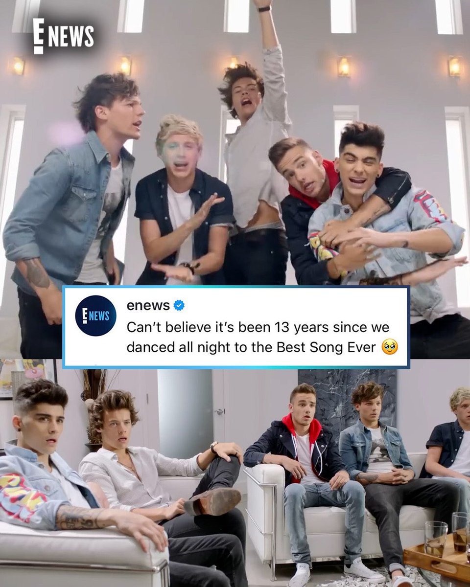 enews's tweet photo. 13 years ago, One Direction dropped the best music video ever for the "Best Song Ever," and we've been dancing all night ever since.❤️ https://t.co/pI962pogcP
