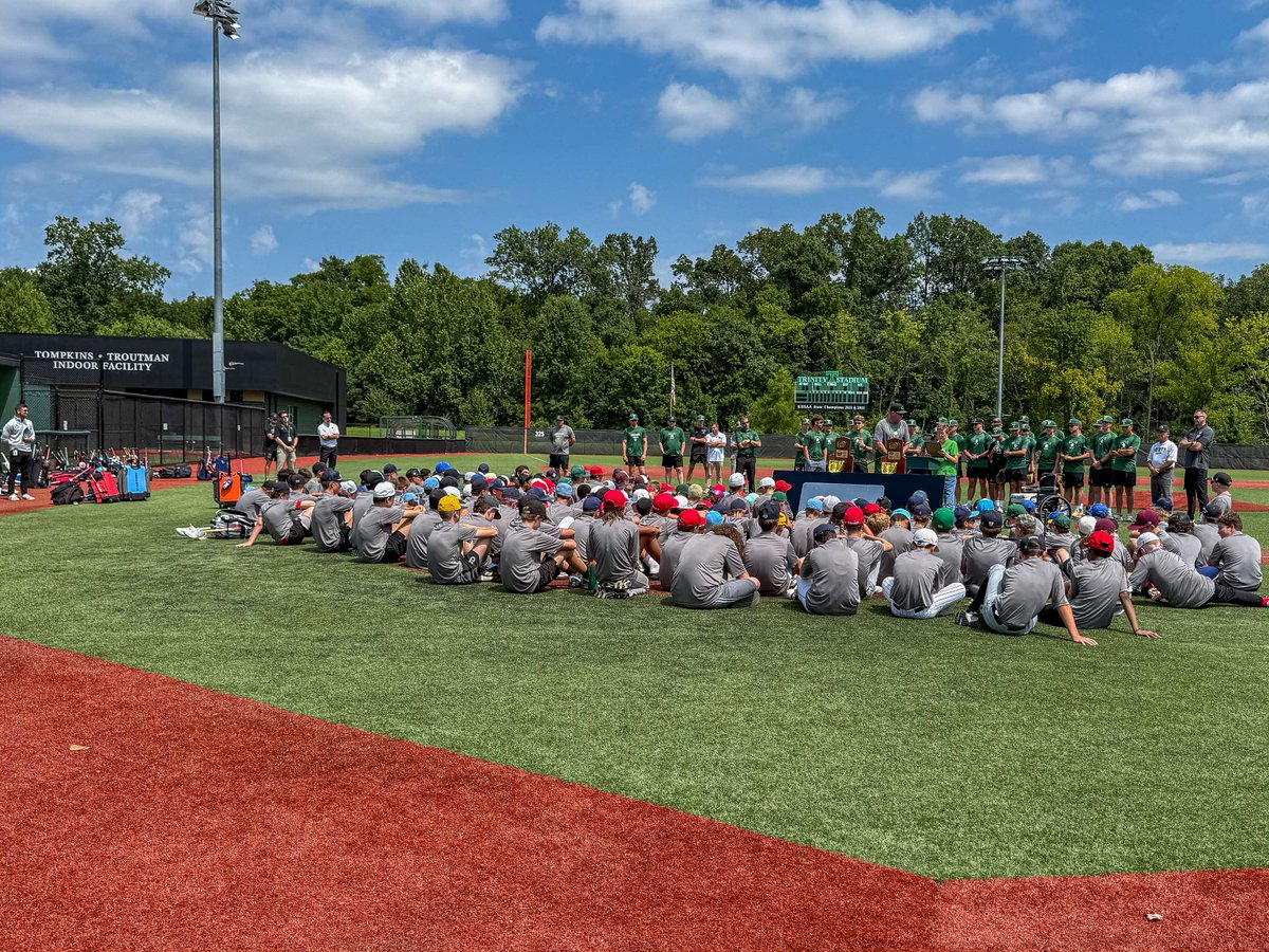 GoRocks's tweet photo. The City of St. Matthews recently honored Trinity’s Baseball Rocks for their 2026 state &amp; national championship in front of a field-full of baseball campers! Congrats to the Trinity Baseball program, Coach Arnold ’86, our coaches, &amp; all of the players, for this recognition. https://t.co/AMNaIcSCqt