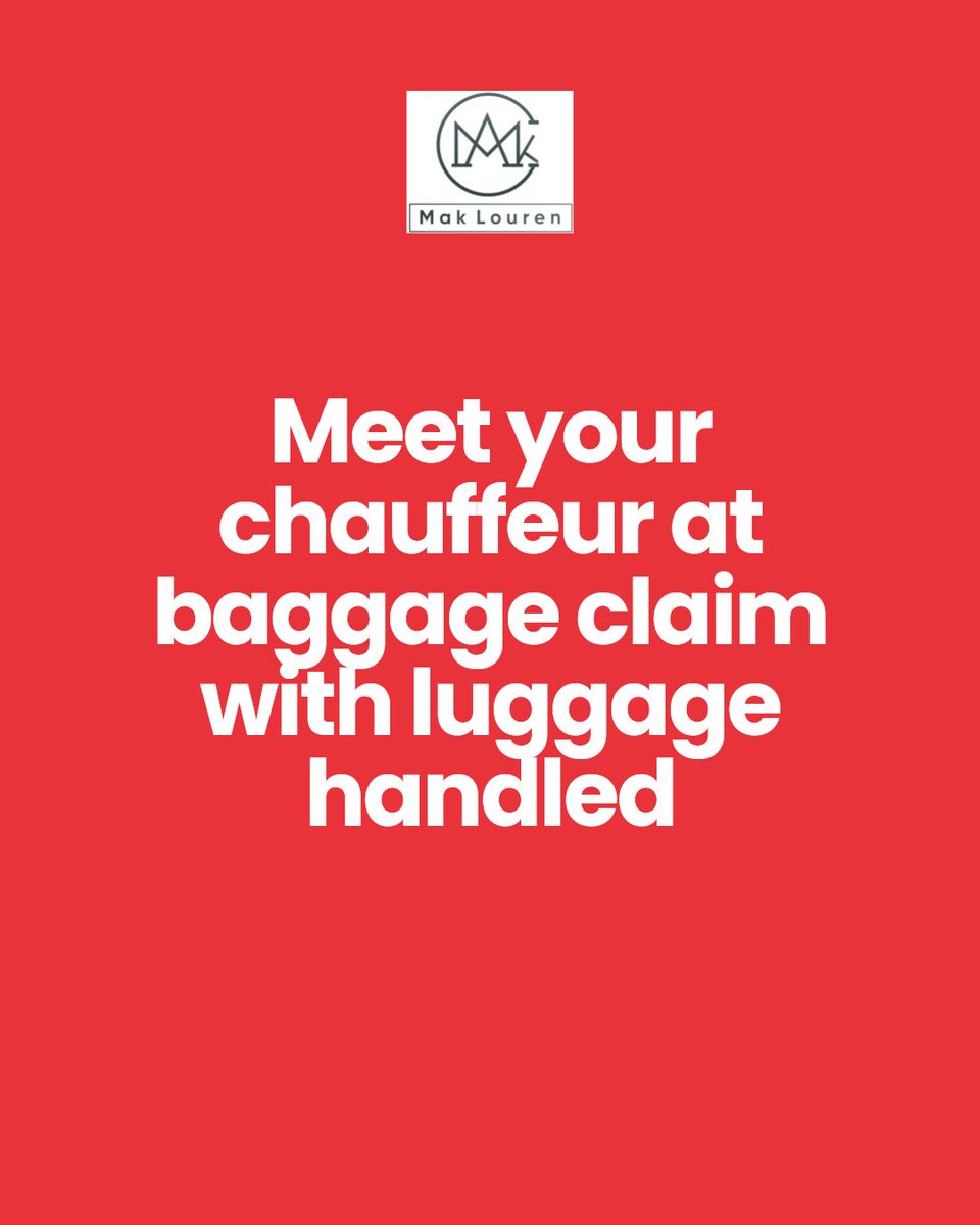 MakLouren's tweet photo. Booking your private airport transfer in advance means a smooth arrival.
Meet your chauffeur at baggage claim, with luggage handled.
Skip last-minute stress and delays.
Reserve your luxury ride now for punctual, comfortable travel.

Book Now and Get https://t.co/Ur3yINjyCF