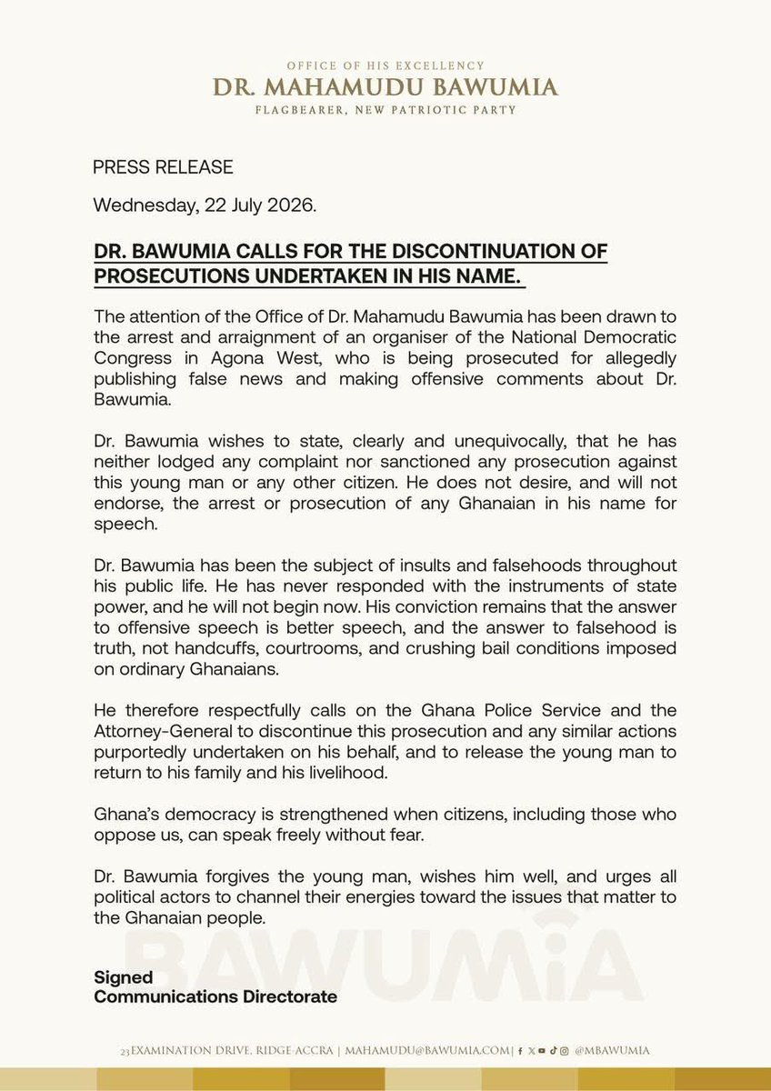 _Fiifi_Sage's tweet photo. Dr. Bawumia is not interested in harassing ordinary citizens through state powers for speech. The state security should stop oppressing individuals in his name! https://t.co/8fqxCCzumy
