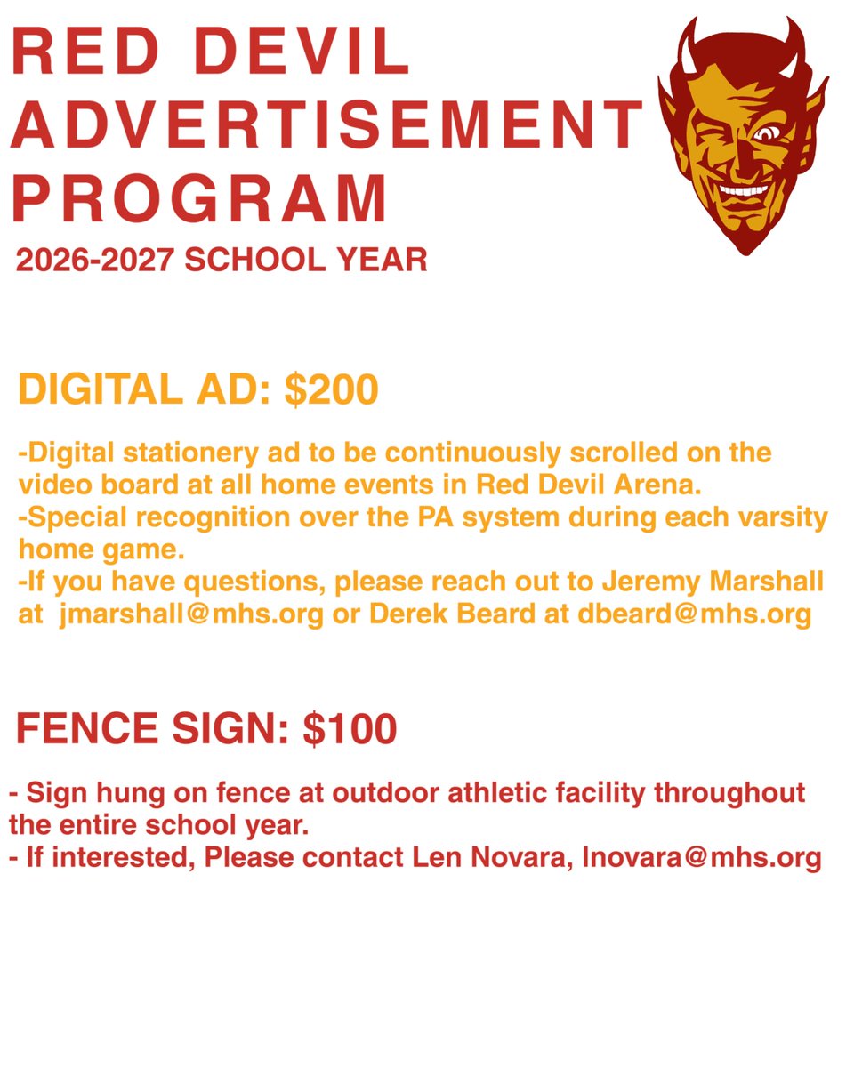 MurphysboroHS's tweet photo. Looking for a great way to showcase your business while supporting Murphysboro High School Athletics? Check out our advertisement opportunities for the 2026–2027 school year: https://t.co/dr37hlPD5F