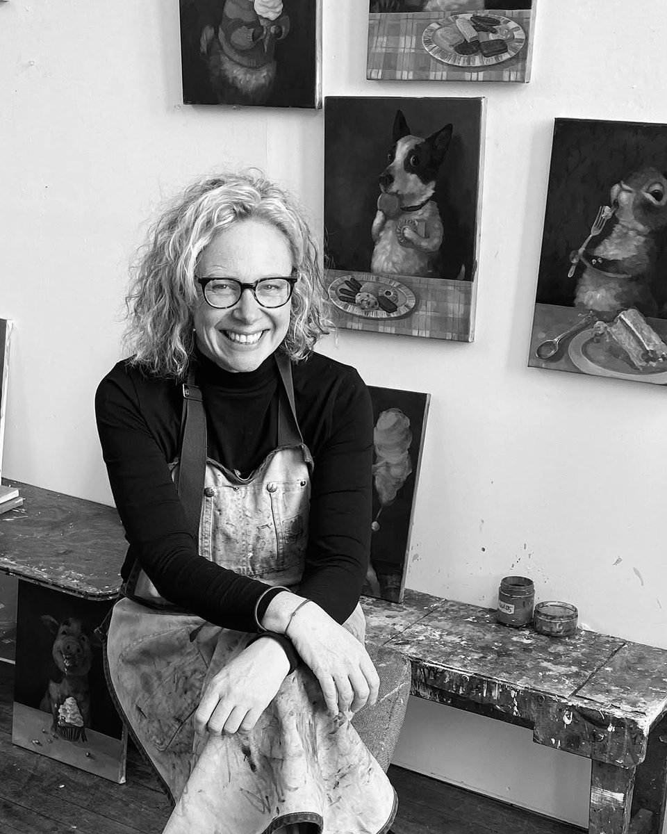 mcfriendy's tweet photo. We had to take some photos of me today. I’m never very comfortable in front of the camera. In fact I actively avoid cameras but this eventually turned out alright in ’s lovely studio where I work part of the time. (Some paintings in progress on the w... https://t.co/i3da2yPUQO