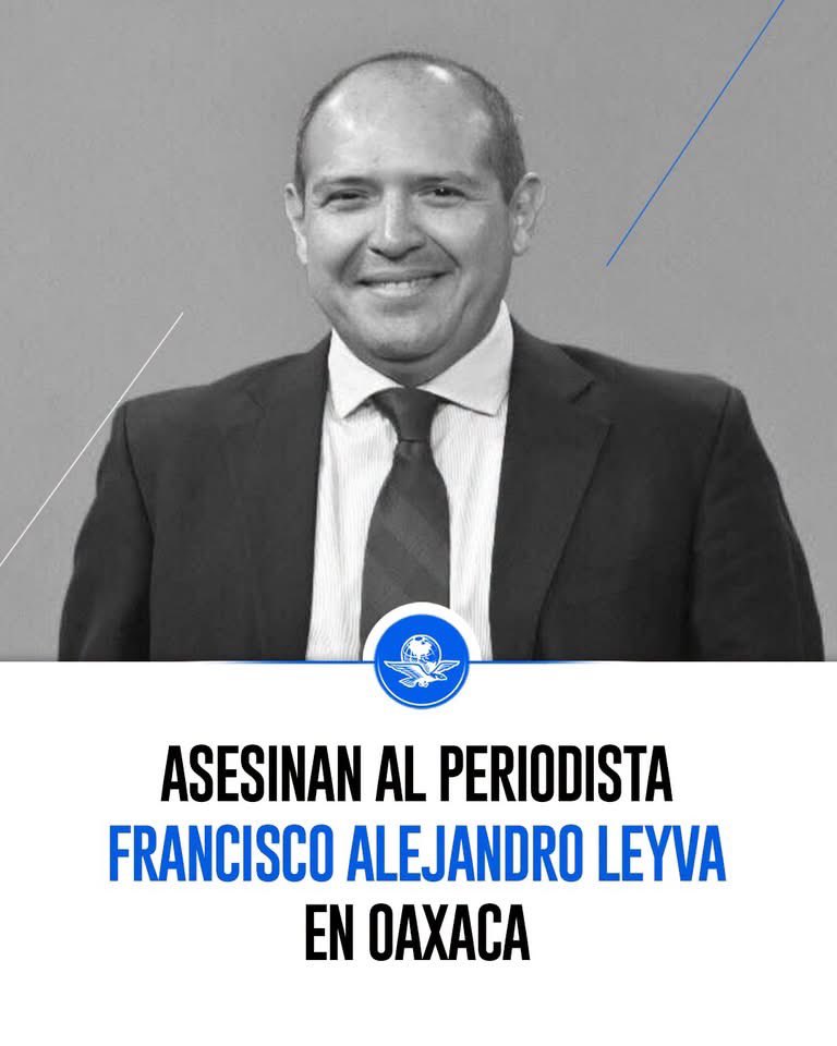 JJDiazMachuca's tweet photo. Asesinan a un periodista crítico de Morena.

Qué tal: matan a un periodista crítico del gobierno morenista de @salomonj, mientras la presidenta también ataca la libertad de expresión desde la mañanera y suelta a sus perros contra quienes critican la corrupción y su narco gobierno. 

⚫ 🕊 El periodista Francisco Alejandro Leyva Aguilar fue asesinado esta mañana con disparos de armas de fuego.

El crimen ocurrió en un puesto de comida en el interior del fraccionamiento La Esmeralda ubicado en el municipio de San Pablo Etla, y fue perpetrado por sujetos armados.