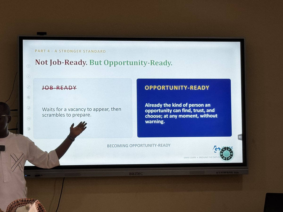 gmax_ent's tweet photo. Degrees open doors. Skills keep them open.

Proud to have our Chief HR Manager, Isaac B. Rikum, speak on Bridging the Employability Gap at the SHSI Professional Development Bootcamp.

Thanks to SHSI for the opportunity to invest in the next generation of professionals.

#GMAX https://t.co/kstwqKaNm7
