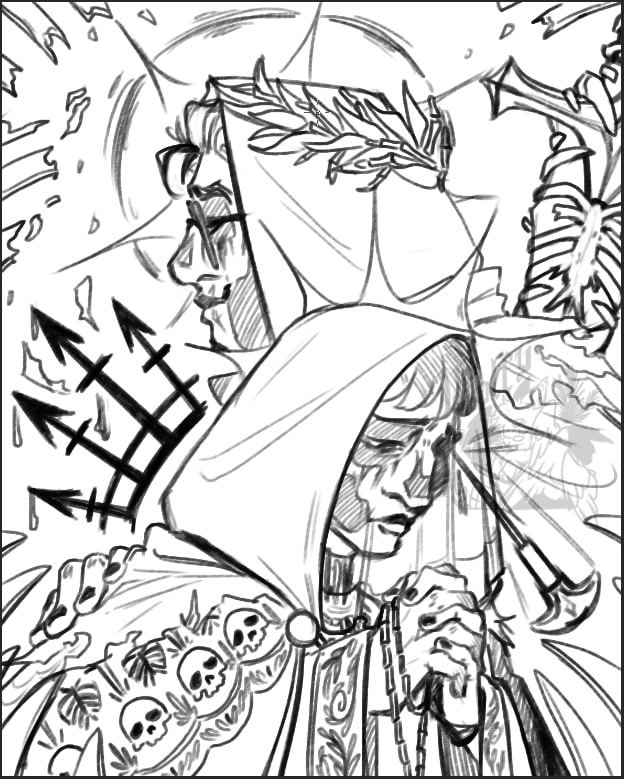 Wolf47300174's tweet photo. I'm going to paint with acrylics, but here's a sketch
#tlt #griddlehark #thelockedtomb #gideonnav  #harrownonagesimus https://t.co/C8ynlR0qIx