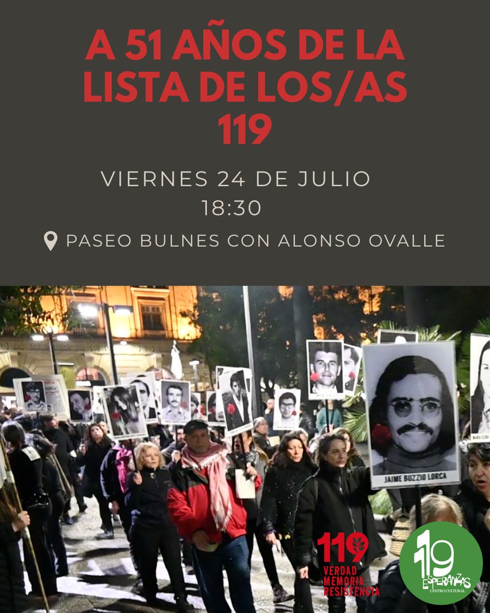 PiensaPrensa's tweet photo. Este Viernes 24 de Julio se cumplen 51 años del montaje comunicacional Operación Colombo/119.
Caminata en silencio recorrera el centro de Santiago en dirección a la Catedral, donde la luz de las velas será un homenaje, por Verdad, Justicia y compromiso de Lucha contra la Impunidad. Paseo Bulnes /Alonso Ovalle, 18:30 horas.