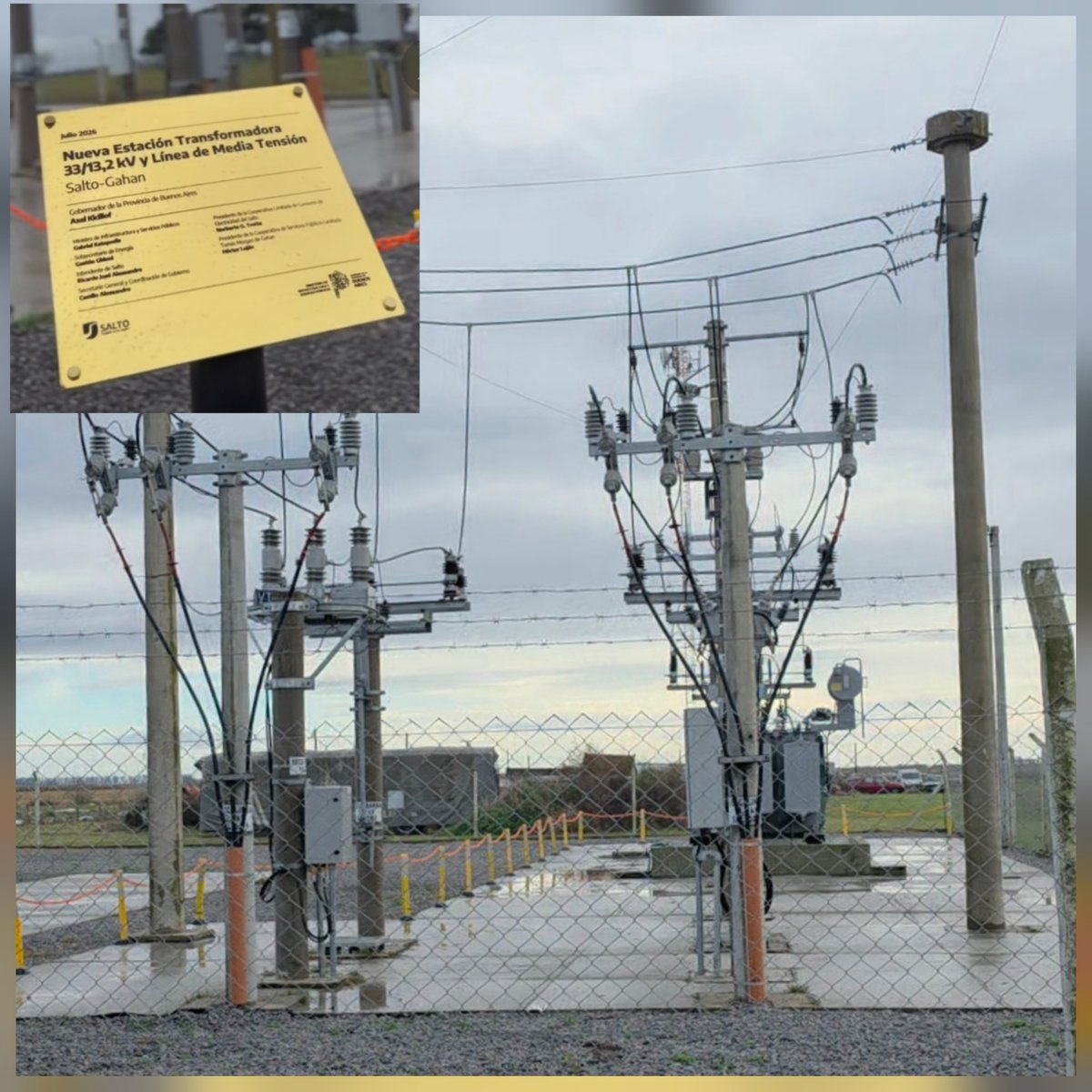 LyfSindicato's tweet photo. Hoy se inauguro la nueva E.T. 33/12,5 kV en Gahan partido de Salto y alli estuvimos presentes. 
La obra contó con el fondo de la Prov. de Buenos Aires, gestionada por el municipio local y realizada en conjunto por las cooperativas de Salto y Gahan. https://t.co/ViolJmyMVY