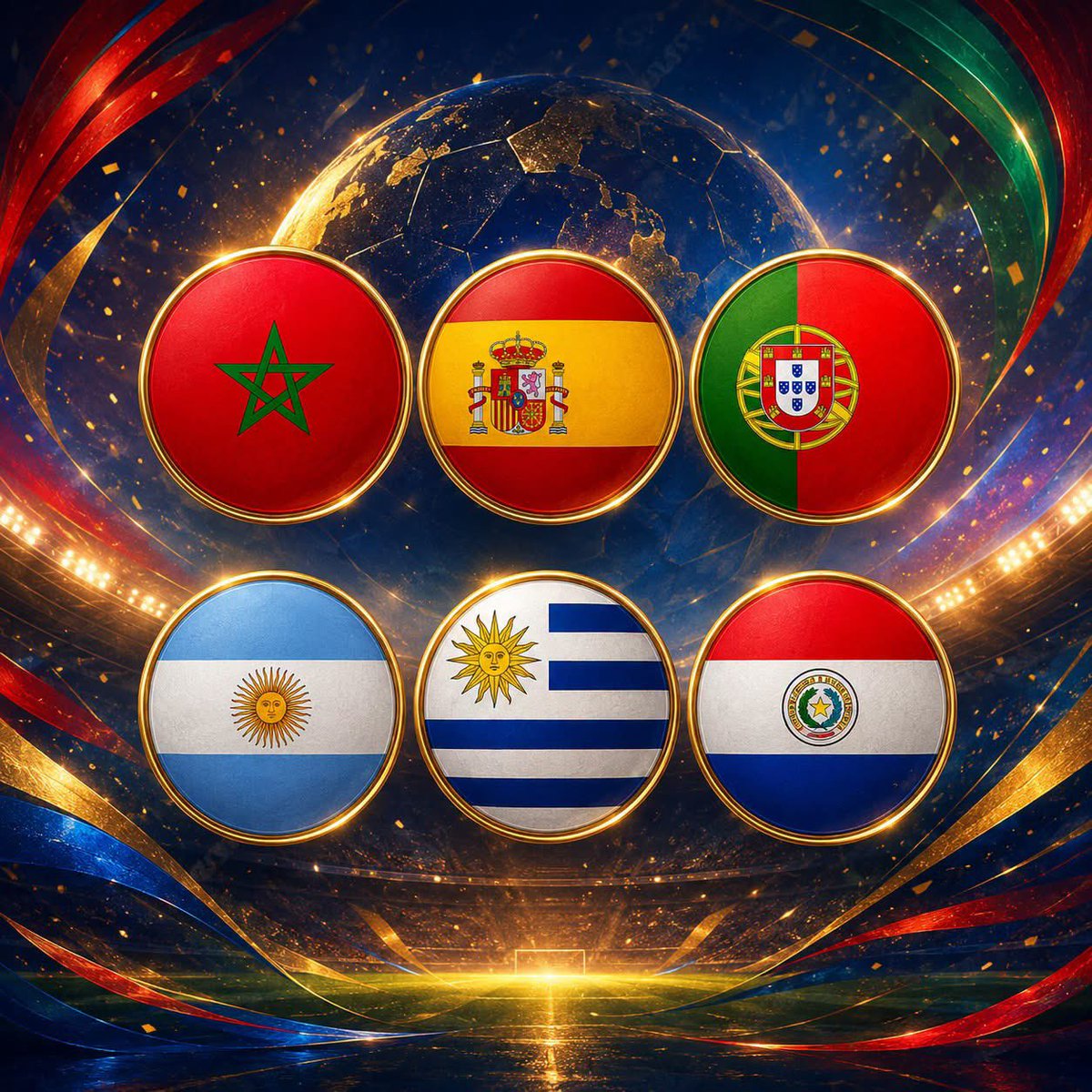 MickyJnr__'s tweet photo. 🚨 Six teams have already secured their place at the 2030 FIFA World Cup! 🌍🏆

🇪🇸 Spain
🇲🇦 Morocco
🇵🇹 Portugal 

…qualified automatically as the main host nations.

🇦🇷 Argentina
🇺🇾 Uruguay
🇵🇾 Paraguay

…granted automatic qualification as part of the 100th anniversary celebration of the first-ever World Cup in 1930. 

The road to 2030 has officially begun! 🔥

#WorldCup2030 #AfricanFootball #WorldCupwithMicky