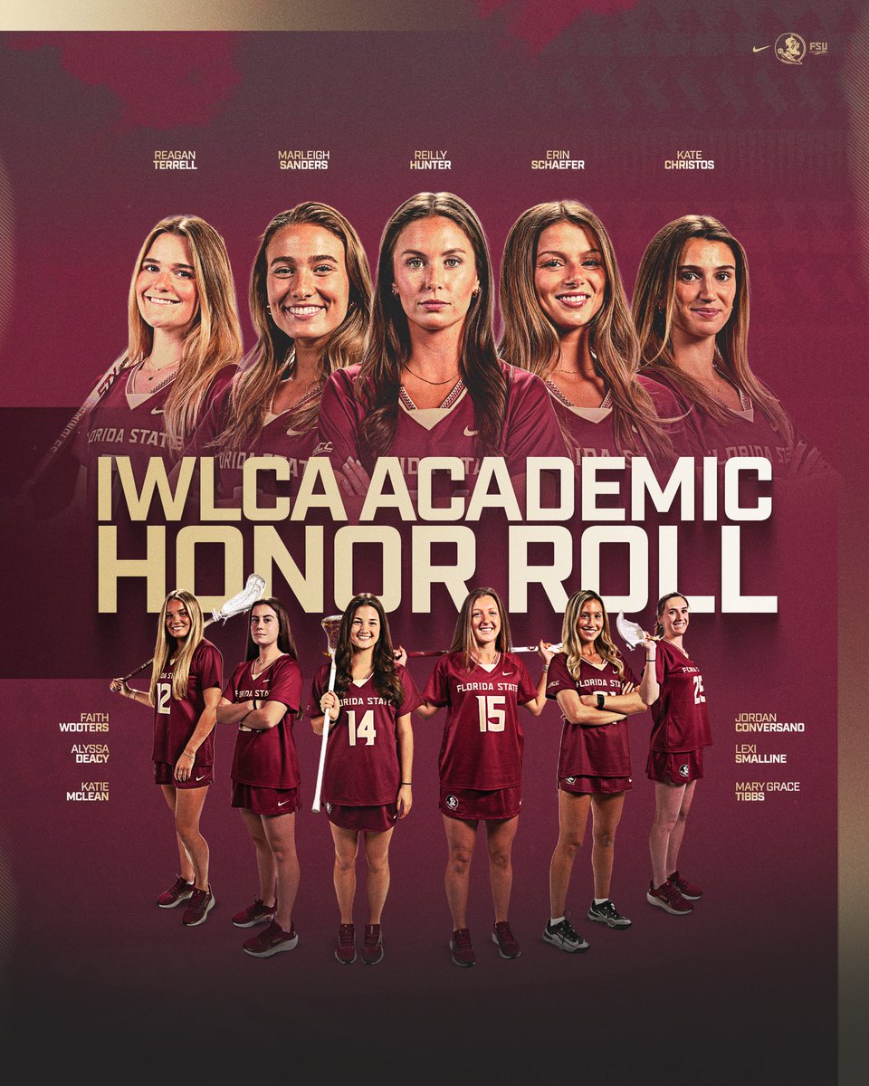 FSU_WLAX's tweet photo. Congratulations to our 11 Seminoles recognized on the IWLCA Academic Honor Roll and to the program for being named an IWLCA Academic Honor Squad! 🍢📚
#BuildIt https://t.co/ROBFfI7Cd6