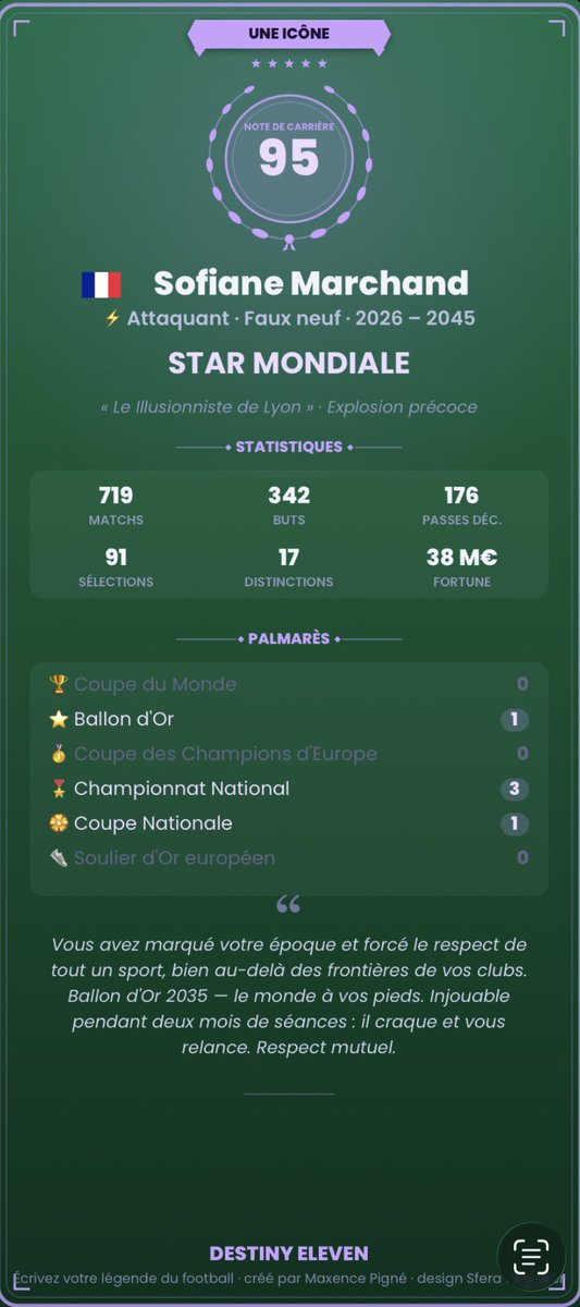 sinn98_'s tweet photo. Enfin un ballon d’or qui tombe sur @DestinyElevenn 😭😭 
je le dédie à mon agent véreux et à l’escroc parti avec l’argent de l’asso ! https://t.co/UpXHNyzWud