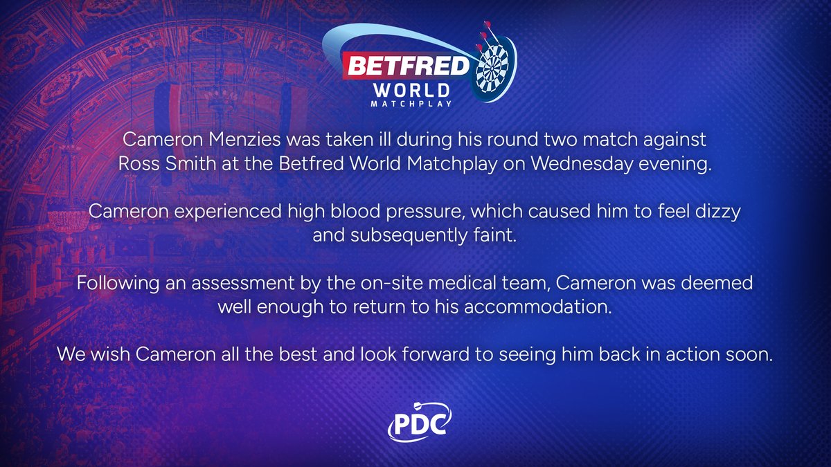 OfficialPDC's tweet photo. PDC statement: Cameron Menzies https://t.co/tPBaeNPSa0