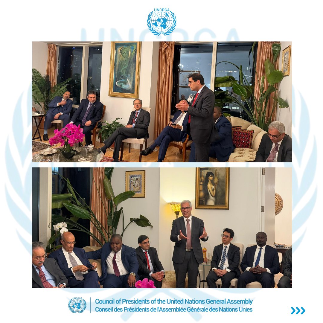 uncpga's tweet photo. On June 18, 2026,  a dinner in honor of UNCPGA Vice Chair H.E. President María Fernanda Espinosa (PGA 73) was hosted by UNCPGA Secretary General Dr. Jehangir Khan. The dinner welcomed H.E. President Espinosa's candidacy for the position of UN Secretary-General. https://t.co/5RLsjSDrRh
