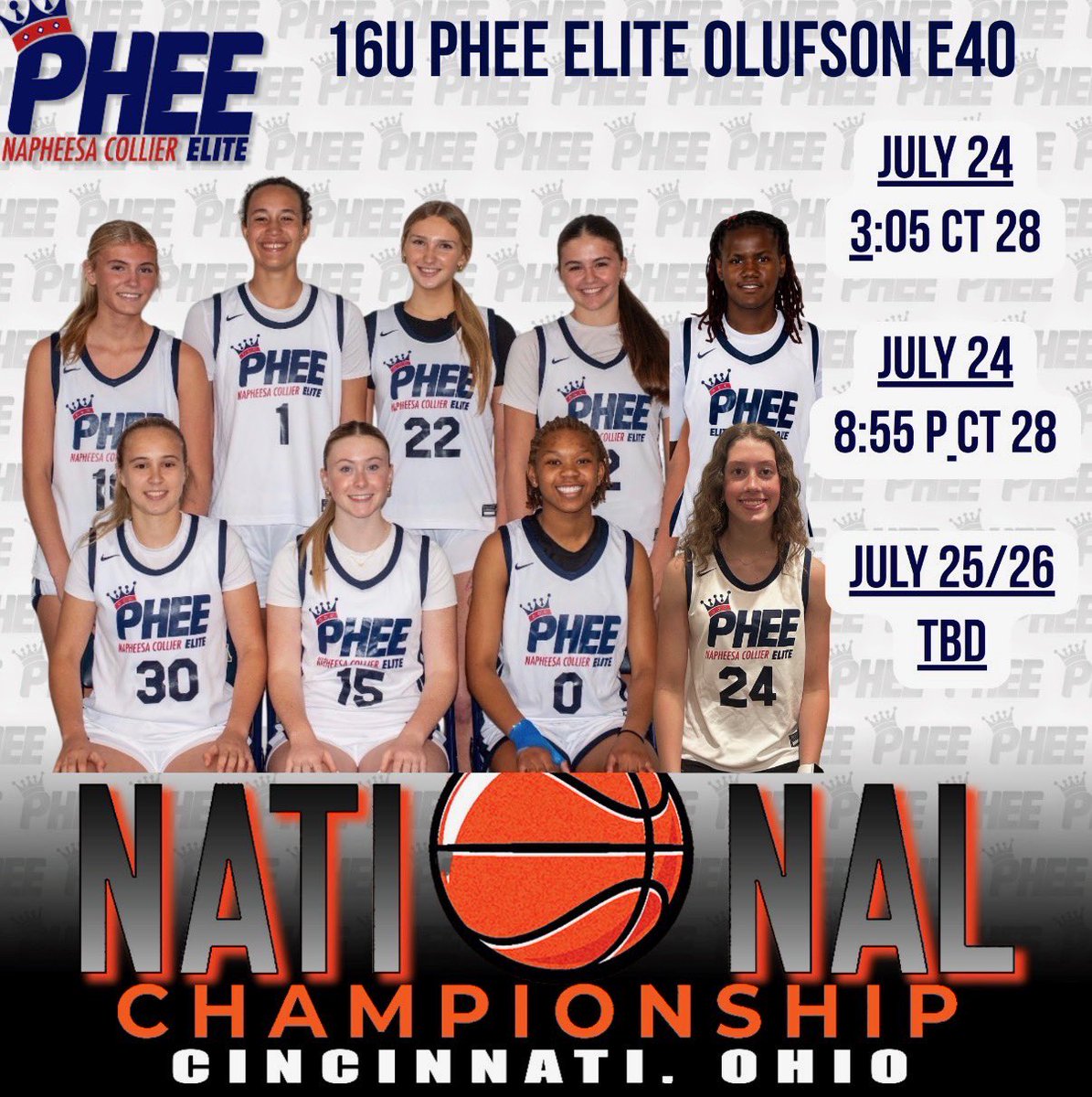 TiyelleFrye's tweet photo. Schedule for this weekends tournament in Ohio!! @PheeElite @WUhoops @Elite40League https://t.co/ORyEsPKuDw