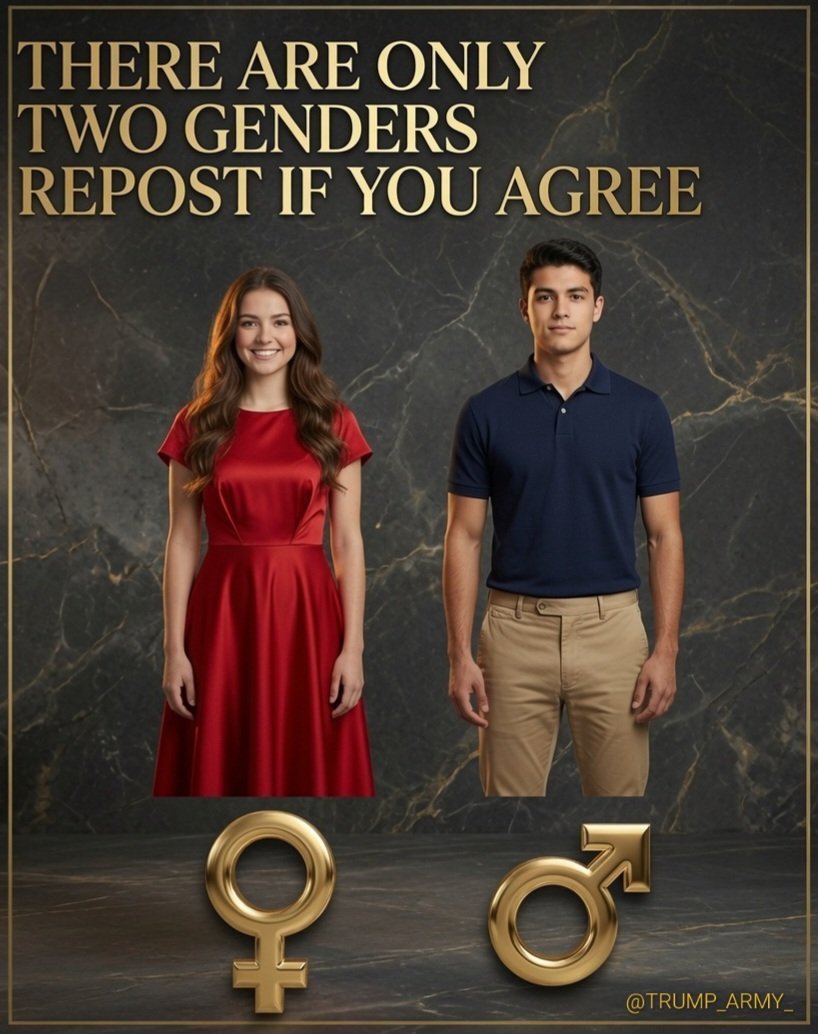 amaricanheroes's tweet photo. Only two Genders exsist 

MALE  and   FEMALE 

Do you agree??

A) Yes

B) No

🇺🇲🇺🇲👇🤔🧐 https://t.co/3Ol1sYpGzu