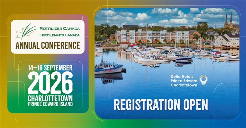 FertilizerCA's tweet photo. We’re looking forward to welcoming delegates to Fertilizer Canada’s Annual Conference, taking place September 14–16 in Charlottetown, Prince Edward Island.

The conference will bring together members and partners from across the fertilizer value chain to reconnect, strengthen industry relationships, and exchange perspectives.

Haven’t registered yet? Secure your spot today.

🔗 Register here: https://t.co/Nt6lfjuJvM