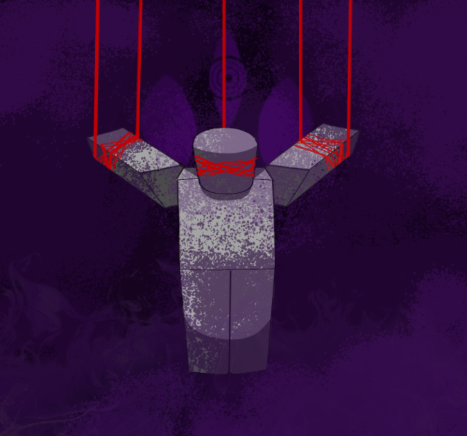 ObscurityDevs's tweet photo. S██v███e█: "Such a perfect puppet you will be. Truly, destined to be one of my best creations." H████: "Such disgusting attachment to my toys, S██v███e█. Why do you dress up those destined to die?" https://t.co/ewwdaKm3u0