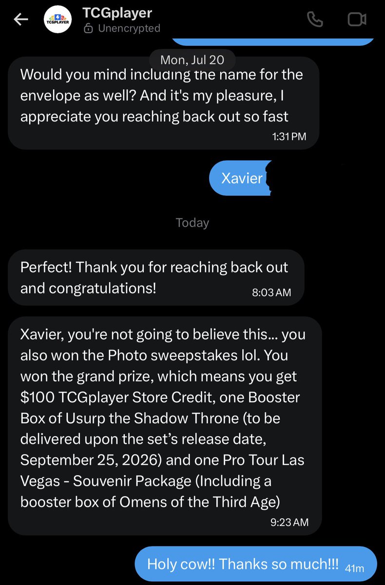 zondoe3's tweet photo. About to vomit and pass out from excitement!! I’ve never won anything like this before. Shoutout @TCGplayer for sponsoring the FAB Pro Tour and putting on these awesome sweepstakes events for the amazing player base! #fabtcg #ptlasvegas #TCGPlayerPTVegas https://t.co/goFRRSiSiP