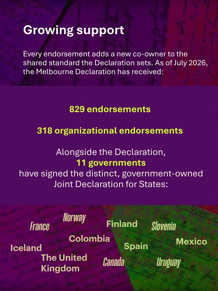 WomenDeliver's tweet photo. Built by many, owned by all of us. More than 900 people shaped the #MelbourneDeclaration through 50+ global consultations. Now, it’s gaining support as a shared standard for accountability, rights, and action. ✍️ Endorse it. Build with it: https://t.co/lCMuBgAkaD https://t.co/2ji5WNnMYS