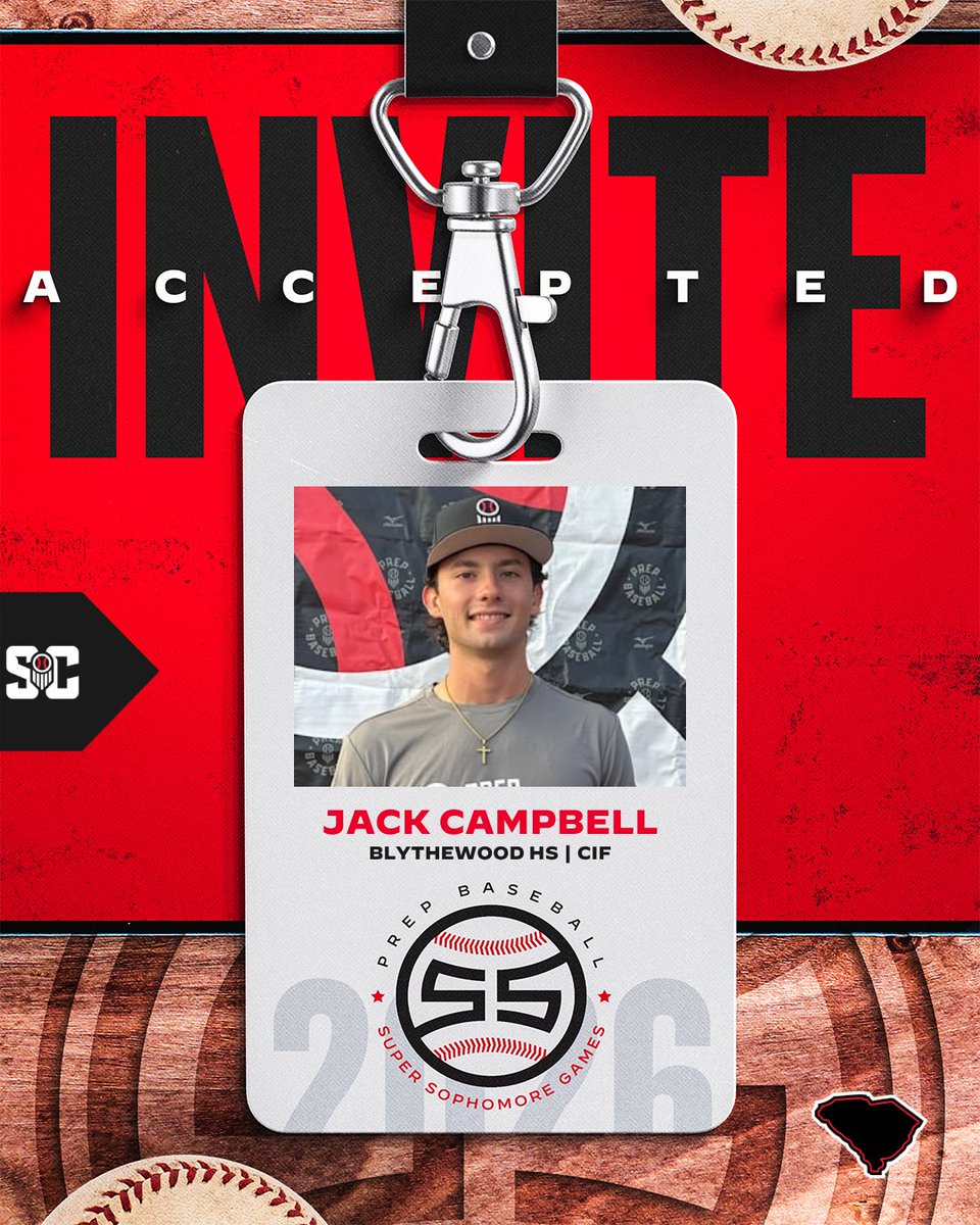 PrepBaseball_SC's tweet photo. ⭐𝐈𝐍𝐕𝐈𝐓𝐄 𝐀𝐂𝐂𝐄𝐏𝐓𝐄𝐃 ⭐ 
 '29 Jack Campbell is headed to the capital city with #TeamSC for the #ECSSG26 #LittleOleSC #BeSeen

@JackCampbe17 https://t.co/6fkID9tJZr