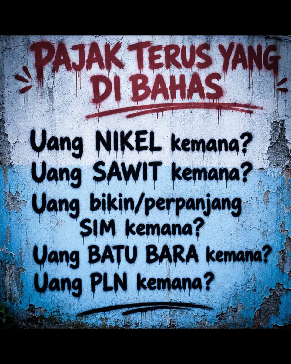 Naandaa27's tweet photo. Pajak terus yg ditagih !!

Uang nikel kemana ?
Uang sawit kemana ?
Uang batubara kemana ?
Uang perpanjangan SIM kemana ?
Uang PLN kemana ?

Negeri para bedebah ! https://t.co/uBjwQX6M5c