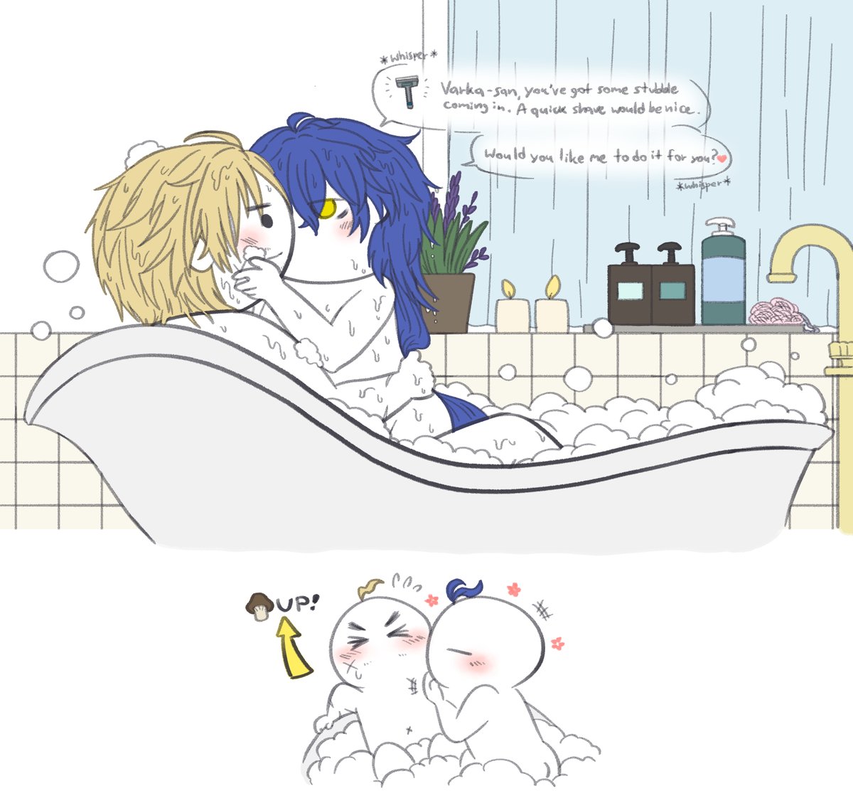 Nattat36_iii's tweet photo. [modern-AU] hardworking hubby and caring wife during bath time☺️💛💜🛀🫧💖
#varflins https://t.co/tk8hM0ENCt