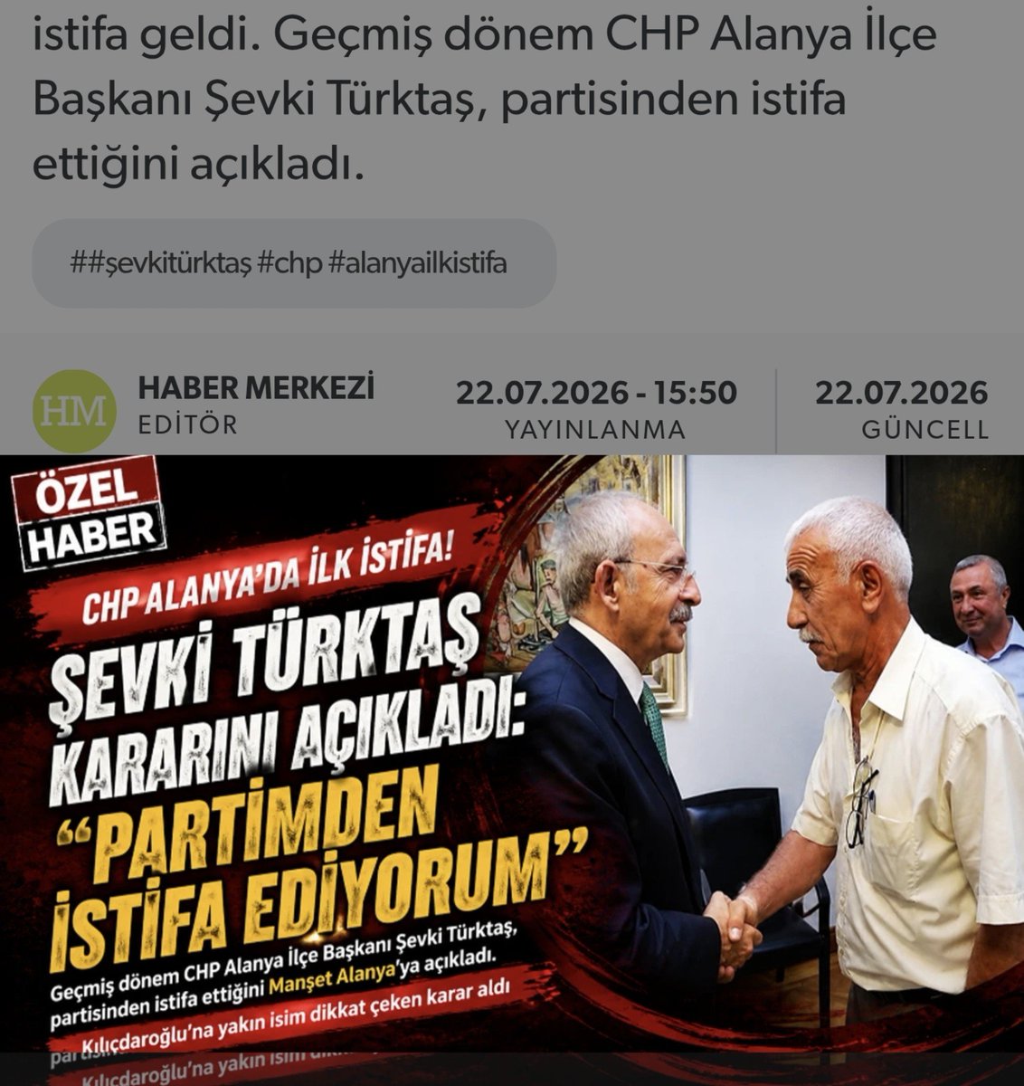 Zekeriya_Say's tweet photo. 💥 CHP Alanya eski ilçe başkanı Şevki Türktaş,
 *
Evli olduğu halde yalnızlığından istifade ettiği Ülkü Y. isimli bir kadınla ilişki kurdu.
*
Bu ilişki sırasında genç kadın tam 4 kez kürtaja zorlandı.
*
5'nci hamilelikte ise "Lina" isimli dünya tatlısı bir kız doğurdu.
*
CHP'li Türktaş ise önce kadını terk edip, ardından kendi kanından evladını reddetti.
*
Mahkeme yüzde 99.99 çıkan DNA testi sonucuyla çocuğun "baba"su çıktı.
*
Bu defa çocuğundan miras kaçırmak için mal varlığını nikâhlı eşinin ve çocuklarının üzerine devretti.
*
Şehvet düşkünü ve emlâk zengini Şevki Türktaş...
*
Güya Kemal Kılıçdaroğlu'na bugün kızıp CHP'den istifa etmiş.
*
Aslında atılması gerekiyordu.
*
Neyse. 
*
Öyle ya da böyle CHP arınıyor‼️
