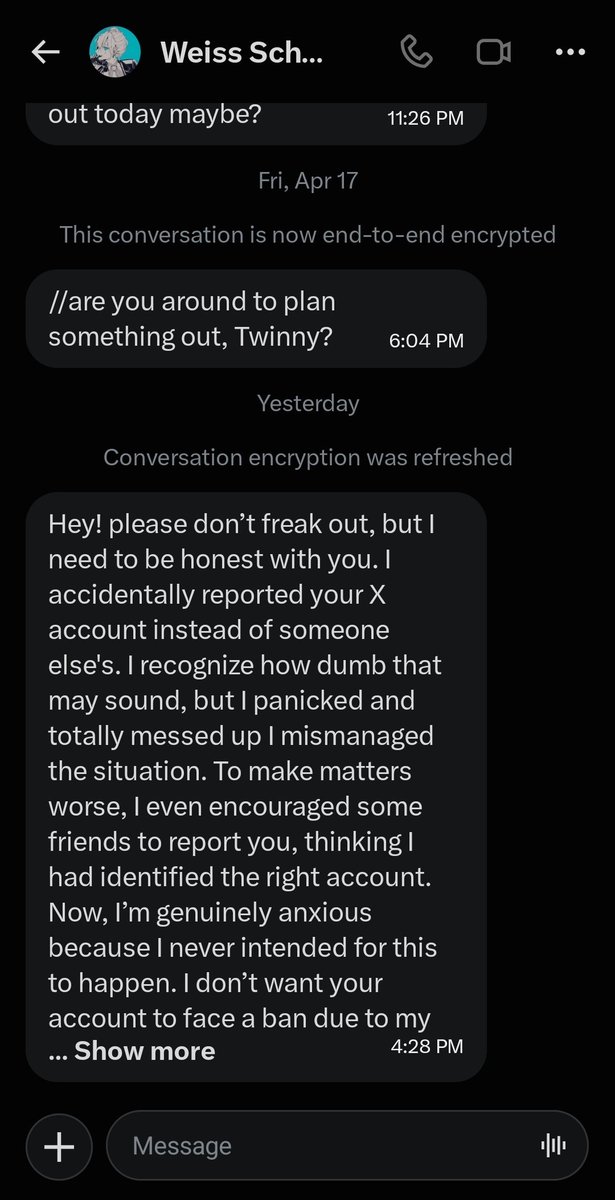 Sin_Swallower's tweet photo. ♱ The fact that I got two of these messages back to back from a Ruby and Weiss is a bit silly https://t.co/foWat5SBR9