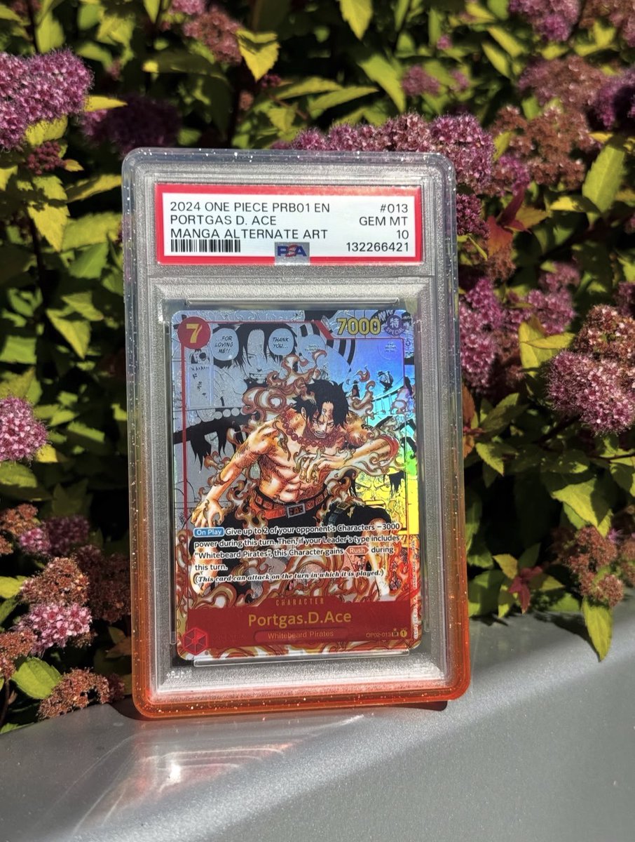 jestor's tweet photo. GIVING AWAY this One Piece PSA 10 GEM MINT Portgas D. Ace Manga Alternate Art 🔥

One of those cards that looks even better every time you see it.

Just like, follow me and @huds3n &amp; reply, Good luck! 🍀 https://t.co/8kLj9gZThH