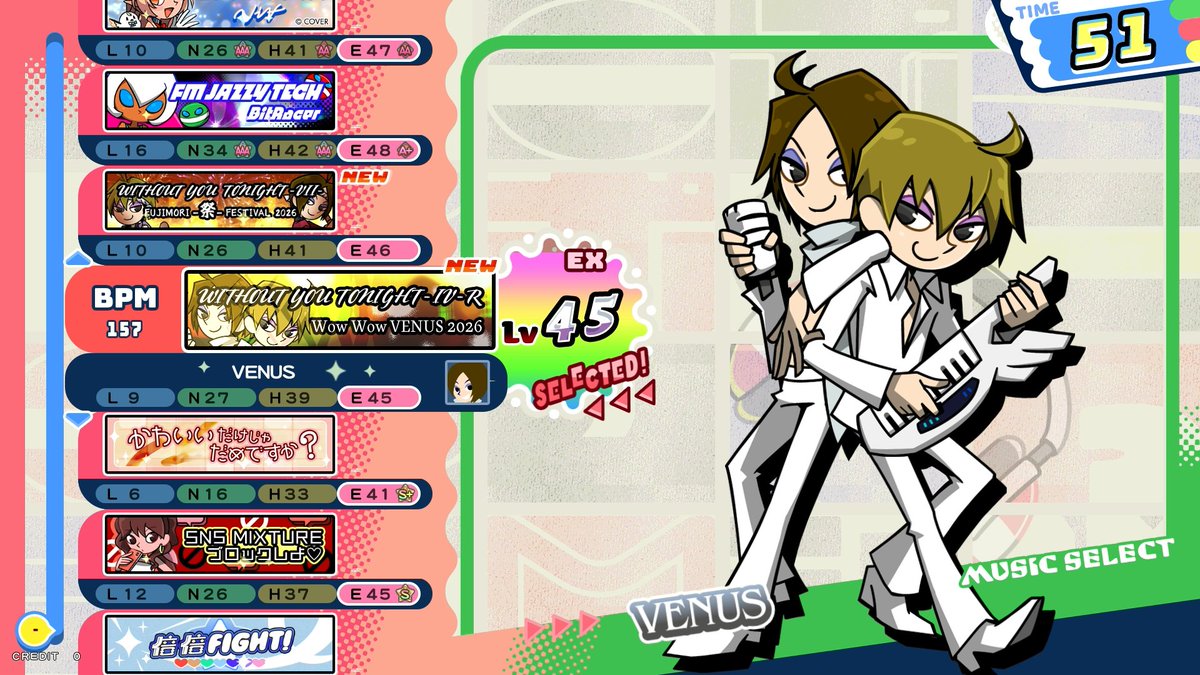 kyx1125a's tweet photo. シンパシーEX追加
FUJIMORI-祭-FESTIVAL
wow wow venus 2026
#popn #ポップン https://t.co/O7Gblw5KmR