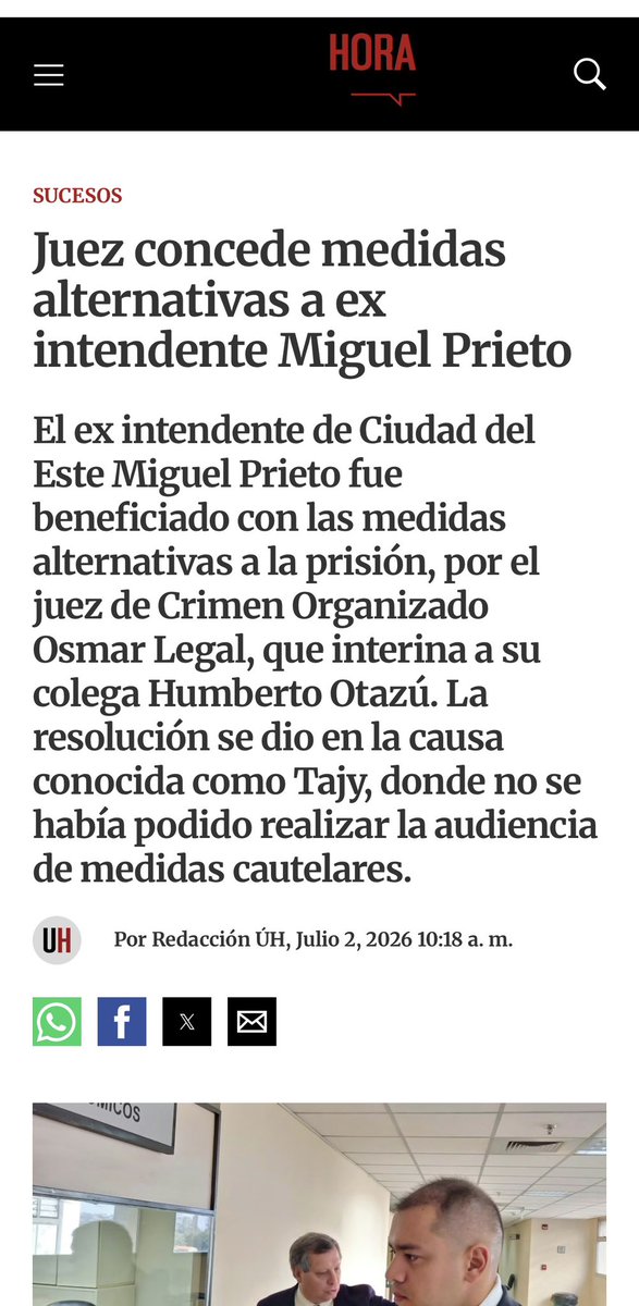 vanev87's tweet photo. Miguel Prieto está con LIBERTAD AMBULATORIA y haciendo campaña, gracias al juez Osmar Legal, quien está casado con @KiaraCoronel famosa periodista anticolorada que festejó cuando el fue intendente, mientras a intendentes de la ANR impuso medidas de prisión domiciliaria.

Eso es culpa de @AllianaPedro y @bachinunezpy ?

HÁGASE CARGO DE SUS ACTOS ! Sinvergüenza