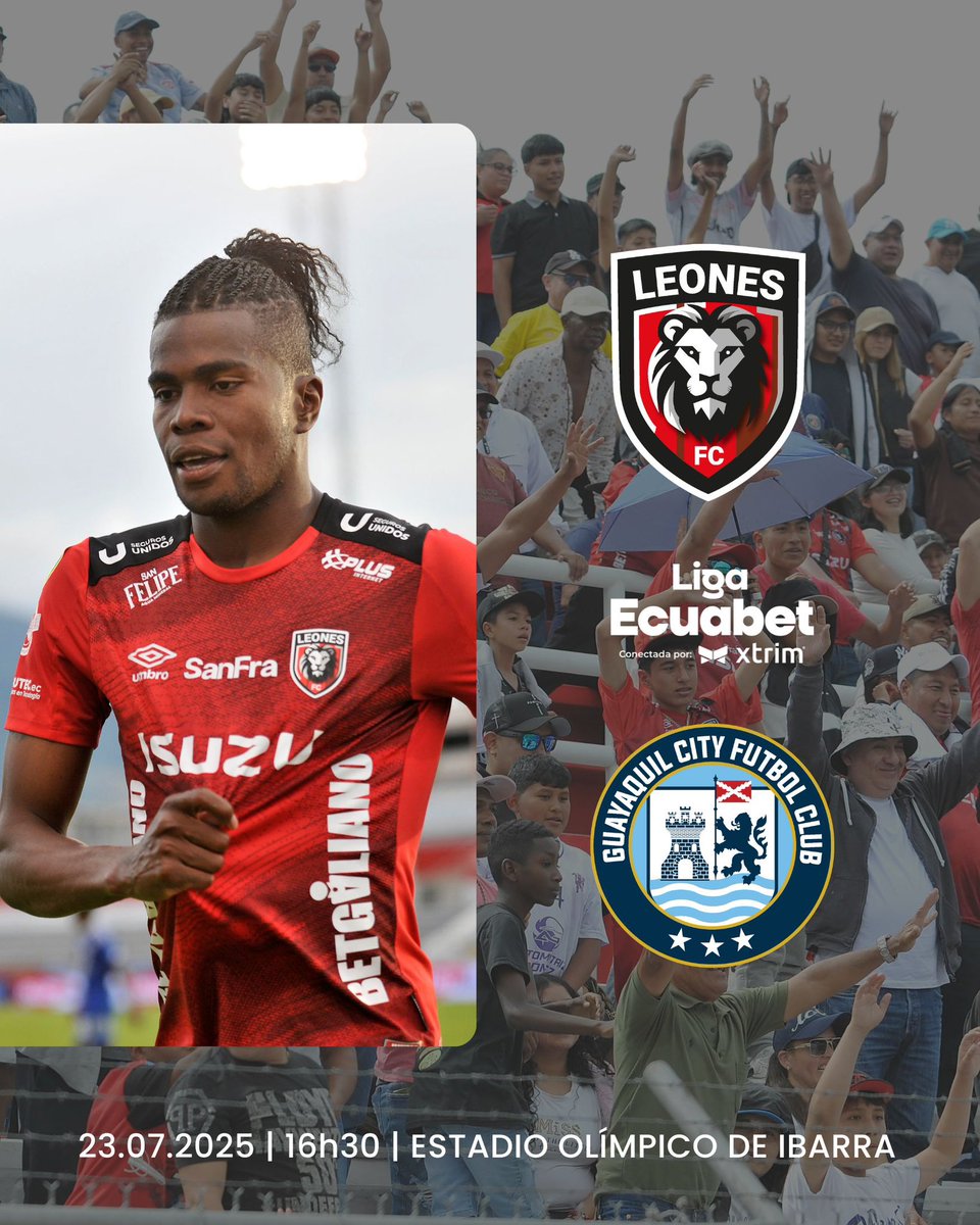 LeonesFC_Ec's tweet photo. Mira la última foto 🤩🔜 

Jueves 23 ⏰ 16h30 
🆚 #GuayaquilCity
📍 Olímpico Ibarra

🏆 #LigaEcuabet #JuntosVamosPorMás #VamosLeones🦁 https://t.co/jMVTIy0F17