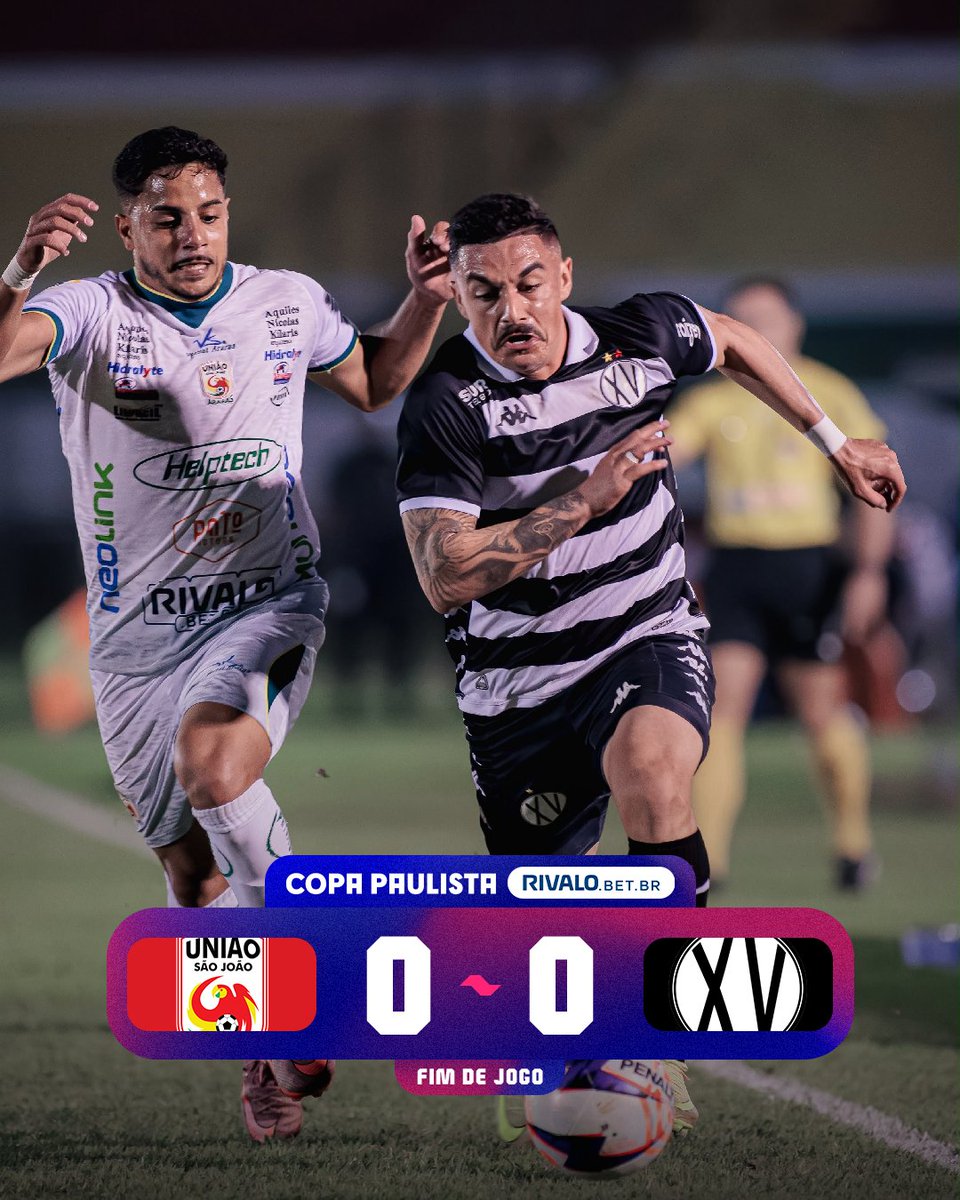 Paulistao's tweet photo. NADA DE GOLS!
União São João e XV de Piracicaba encerram a primeira rodada da #CopaPaulistaRivalo empatando.
📷Mariana Kasten/XV de Piracicaba https://t.co/fXrYZsFcF1
