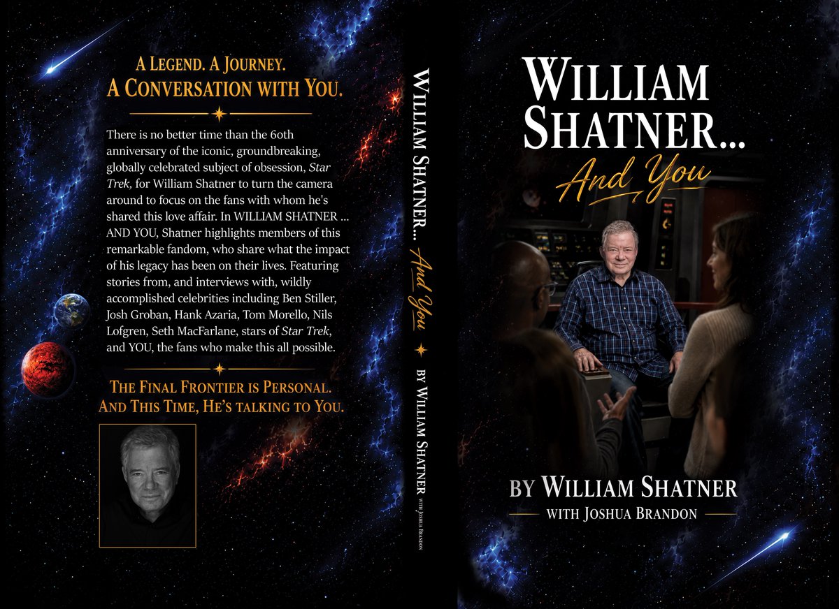 WilliamShatner's tweet photo. I wanted to share with you the cover of my latest book that HAS SHIPPED!!!🙌🏻   For those who ordered personalized copies they will ship soon.  There will be copies at my table at @creationent's Star Trek Las Vegas convention or you can order via https://t.co/freA3eTa6E website. https://t.co/b2KoitQJVv
