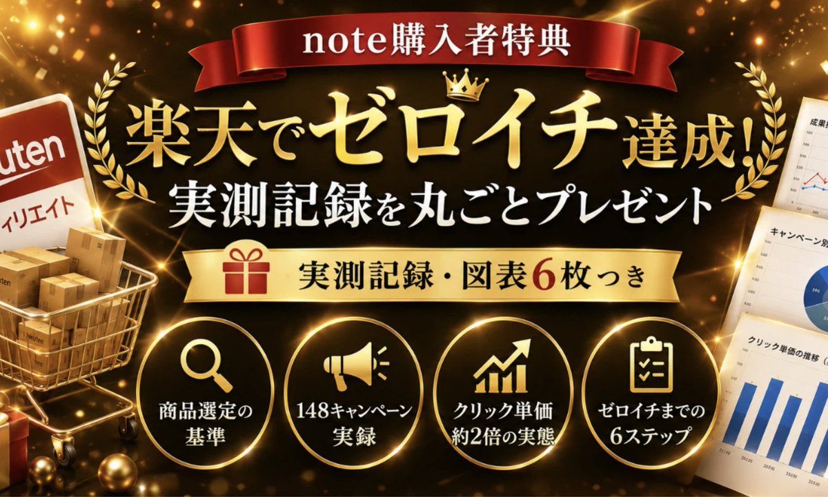 joaffi's tweet photo. PPCアフィリエイト初心者の場合、いちばんゼロイチを達成しやすいのは楽天アフィリエイトだと思います。
勘所をまとめた特典を追加しました。

チャッピーでうさんくさいヘッダ画像に仕上がってますが、内容は地に足がついた実データに基づいたものです。 https://t.co/FfdDejYHFm