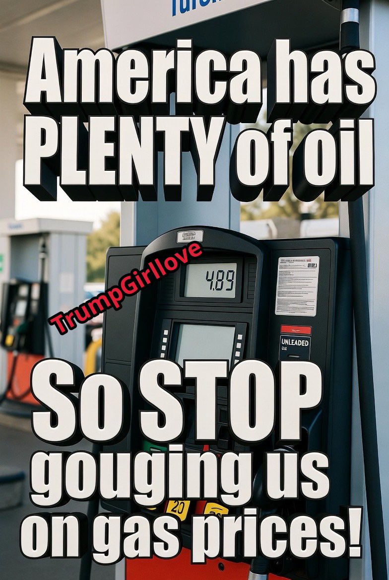 TrumpGirlLove's tweet photo. Dear @POTUS,
Gas prices are hurting American families and businesses. Please help stop the gouging and bring prices down.
We need relief now. Thank you. https://t.co/4EsiS9lgWb
