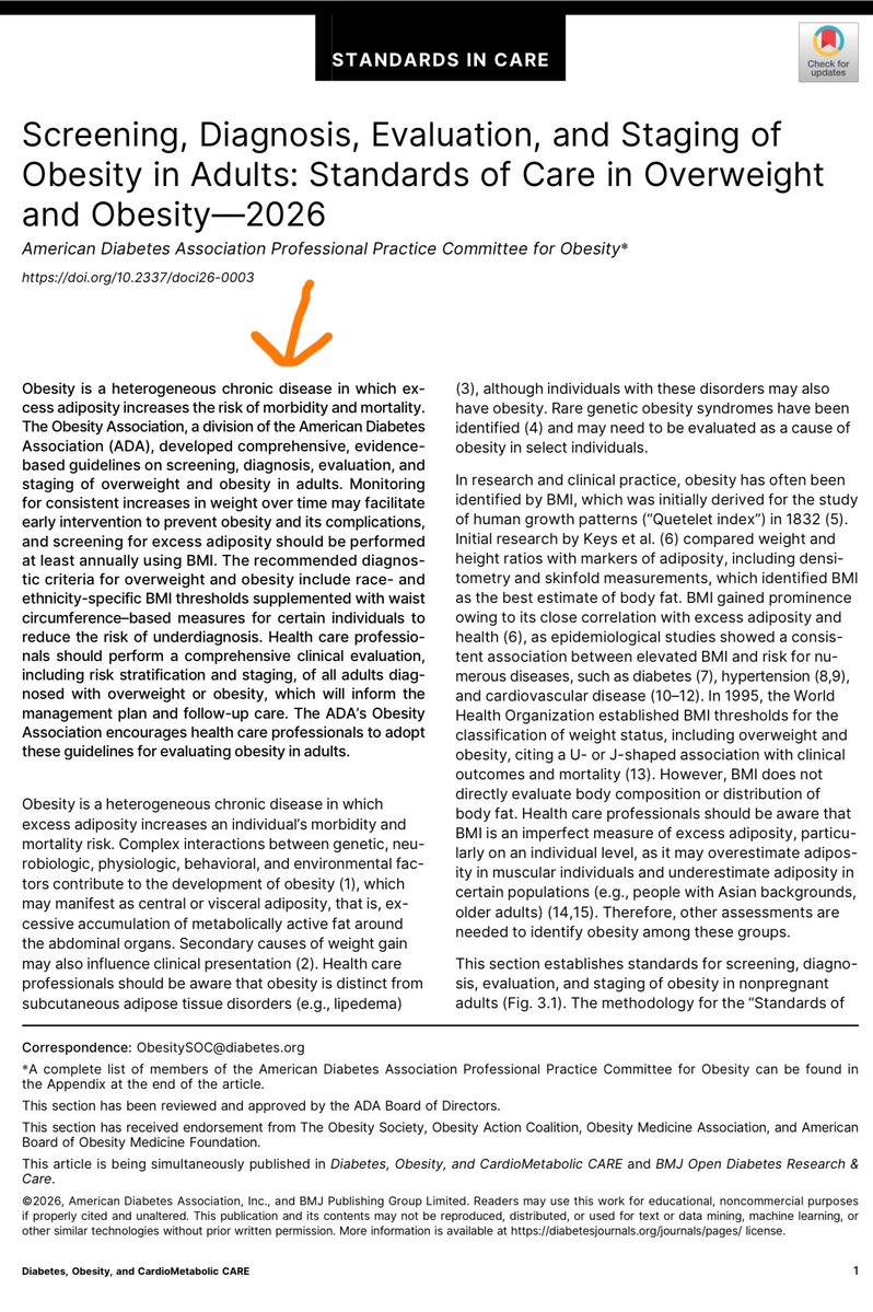 _hectormoreno's tweet photo. @DrGiovanniD @MediCasos Creo que depende del contexto y el enfoque. The Lancet quiere saber si podría haber algo clínicamente manifiesto, por eso hace la categoría obesidad pre clínica y obesidad clínica. 
La ADA es más pragmática y dice sí o no es. https://t.co/QMLrWbTHUf