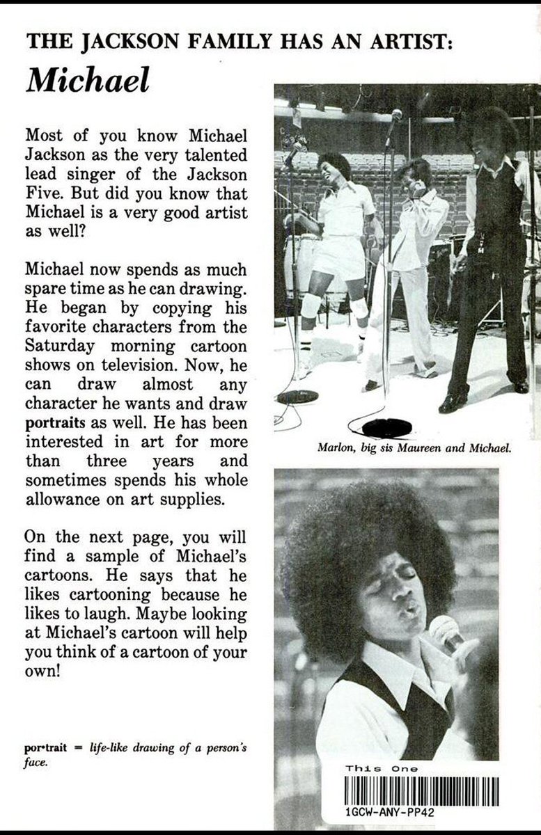 70sMJlegion's tweet photo. Michael Jackson’s cartoon sketch featured in Ebony Jr!, 1975. https://t.co/emy9VCkP5F
