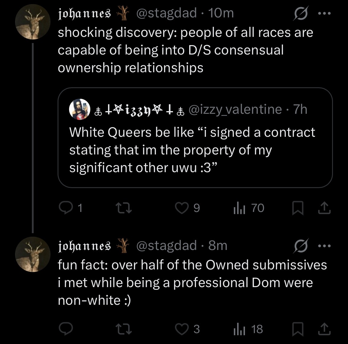 stxginfo's tweet photo. yt queers get defensive as hell when a poc make kink jokes https://t.co/IbhjMDJuav