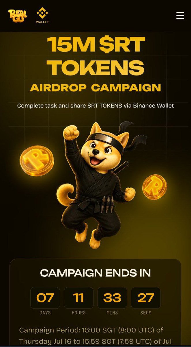 CryptoAjim's tweet photo. 🚨 Last chance to join @BinanceWallet  × RealGo today!

Join today &amp; hold $10+ in BNB/USDT/USDC/USD1. Snapshot is taken daily at 16:00 UTC, so don't miss today's verification.

✅ Hold eligible assets for 7 days to qualify.

#Binance #BinanceWeb3 #RealGo #Airdrop #Crypto #BNB https://t.co/EJ1TW4sHQO